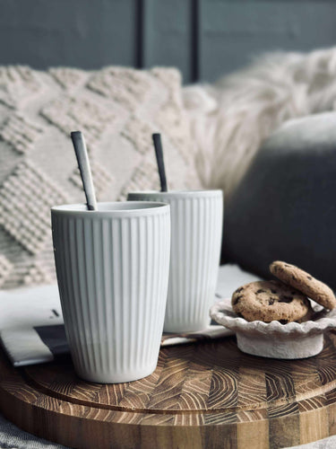 Termosmugg Plissé - Set med 2 st - Vit