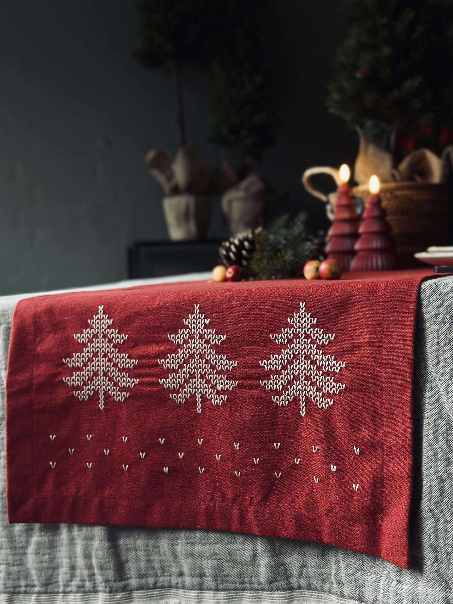 Bordslöpare Röd Jul - 40x140