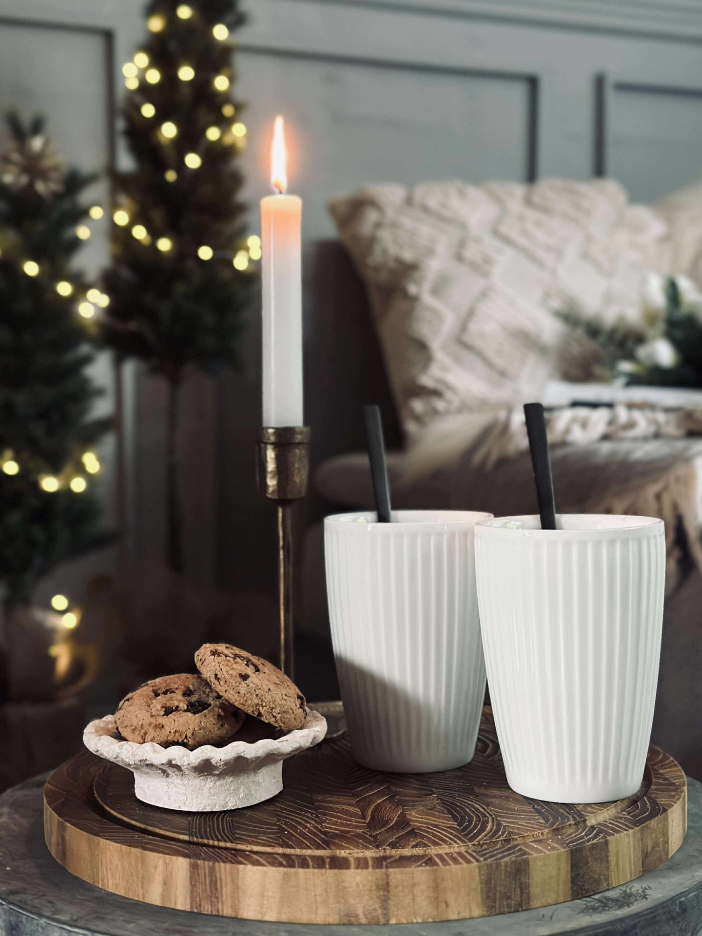 Termosmugg Plissé - Set med 2 st - Vit