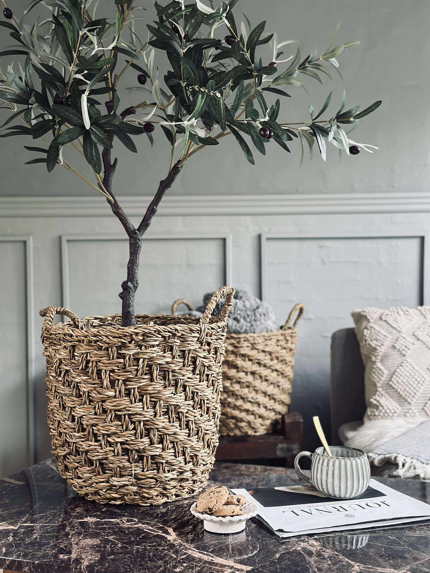 Flätade sjögräskorgar - Set om 3 st