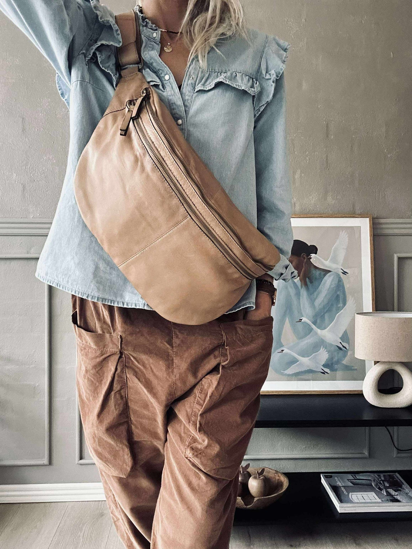 Midjeväska Jina Stor Taupe