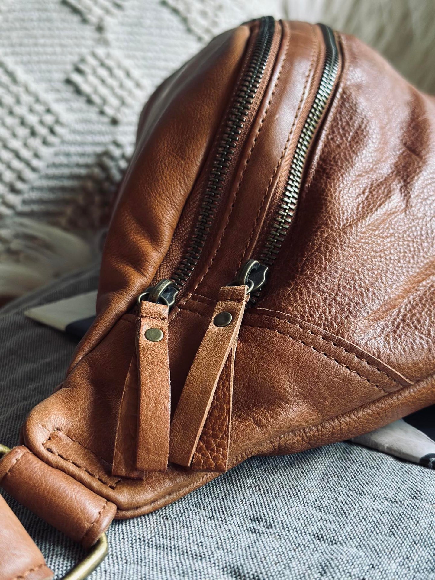 Midjeväska Jina Stor Cognac