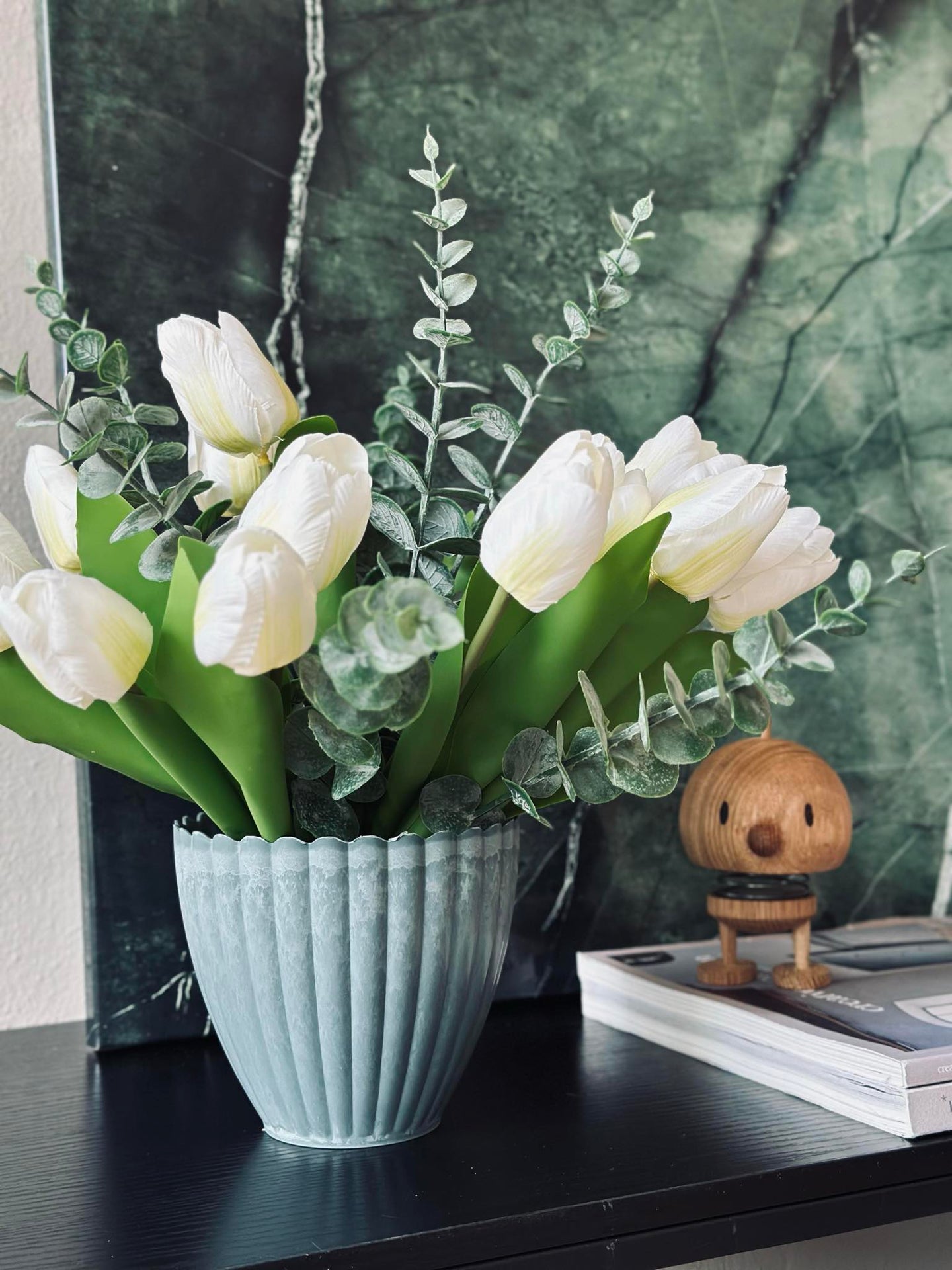 Kruka i betonglook - Stor Grön