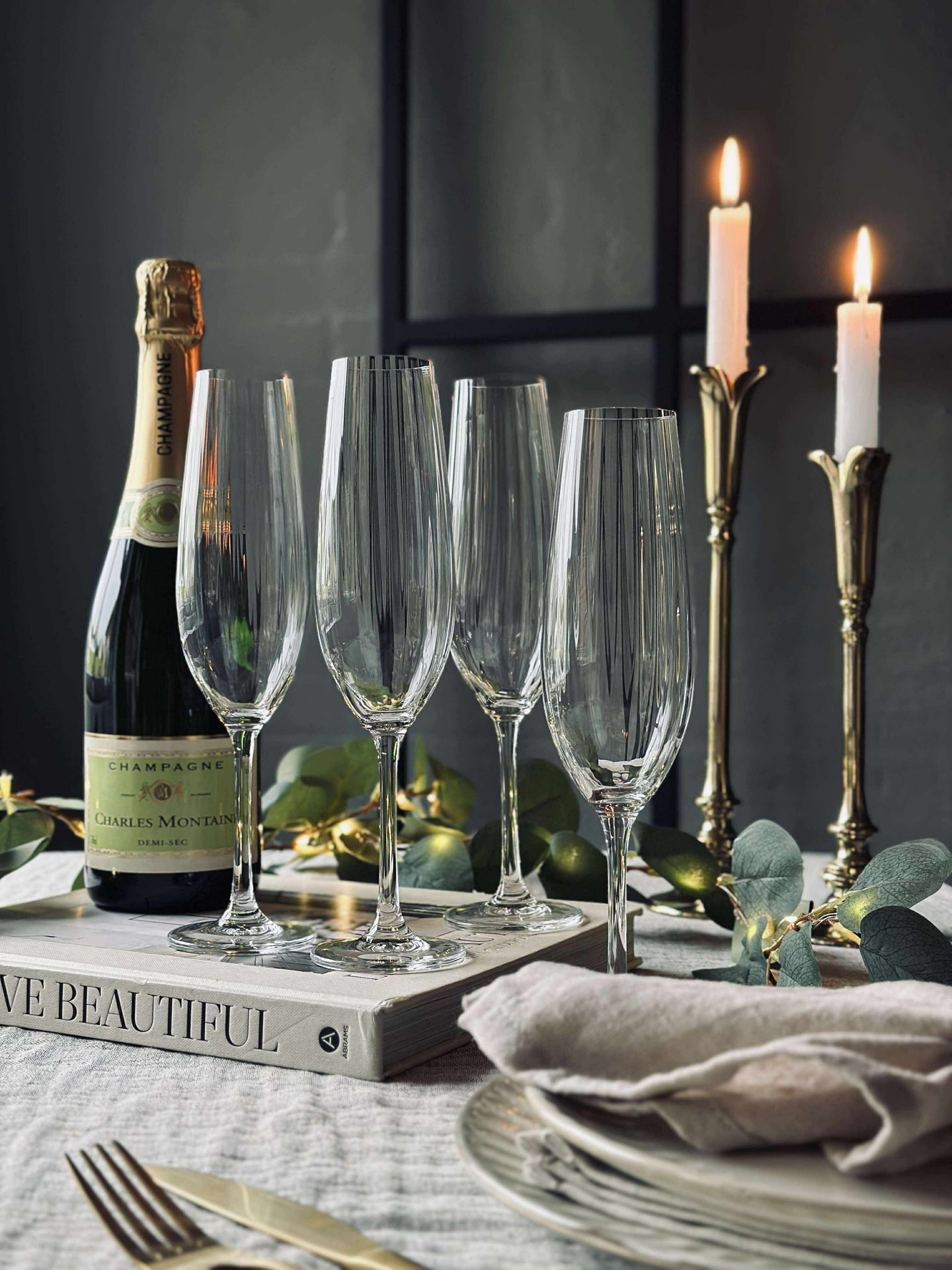 Champagneglas CRYSTAL - Set med 4 st.