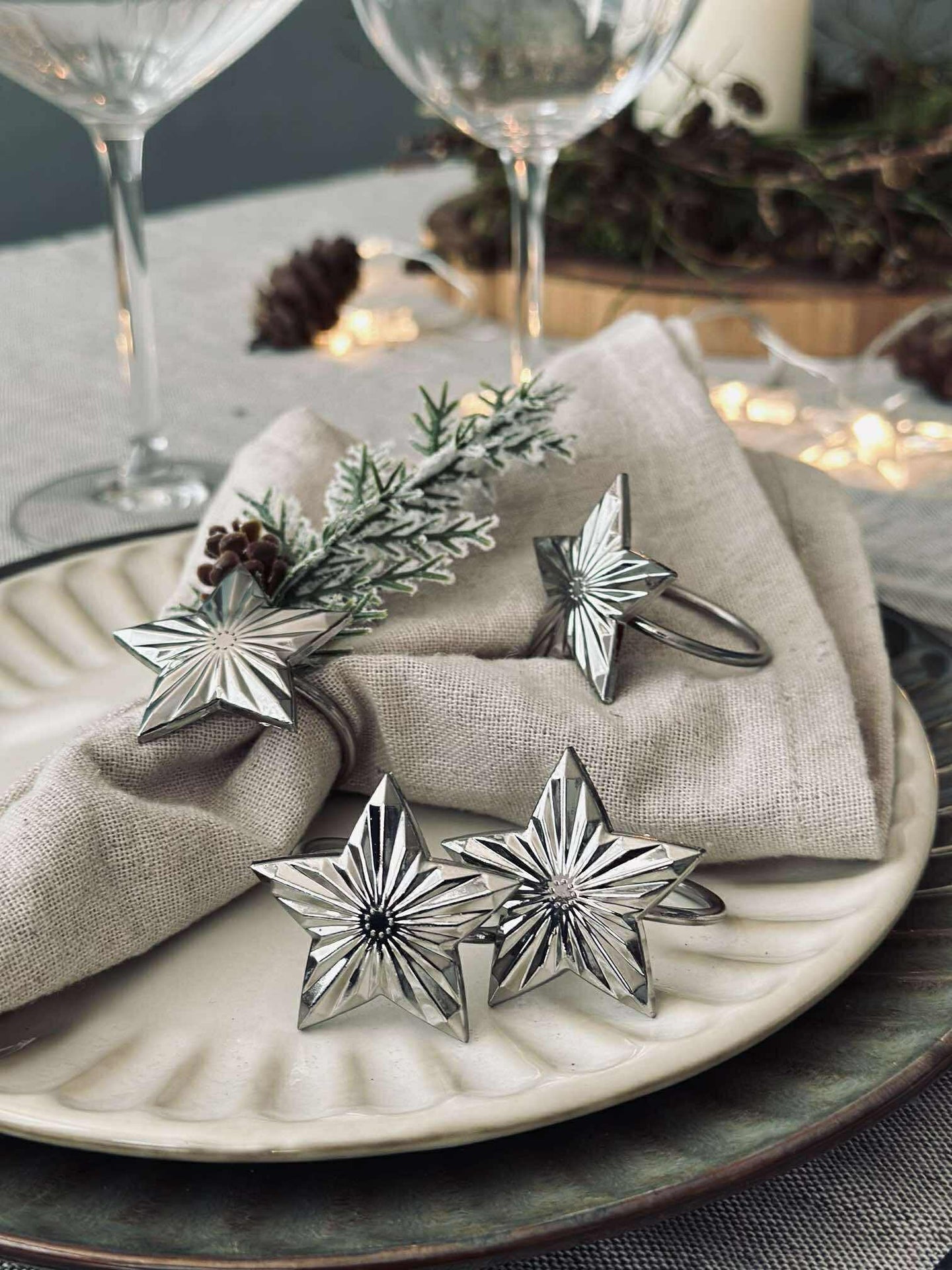 Servettringar Silver - MIX 4 st