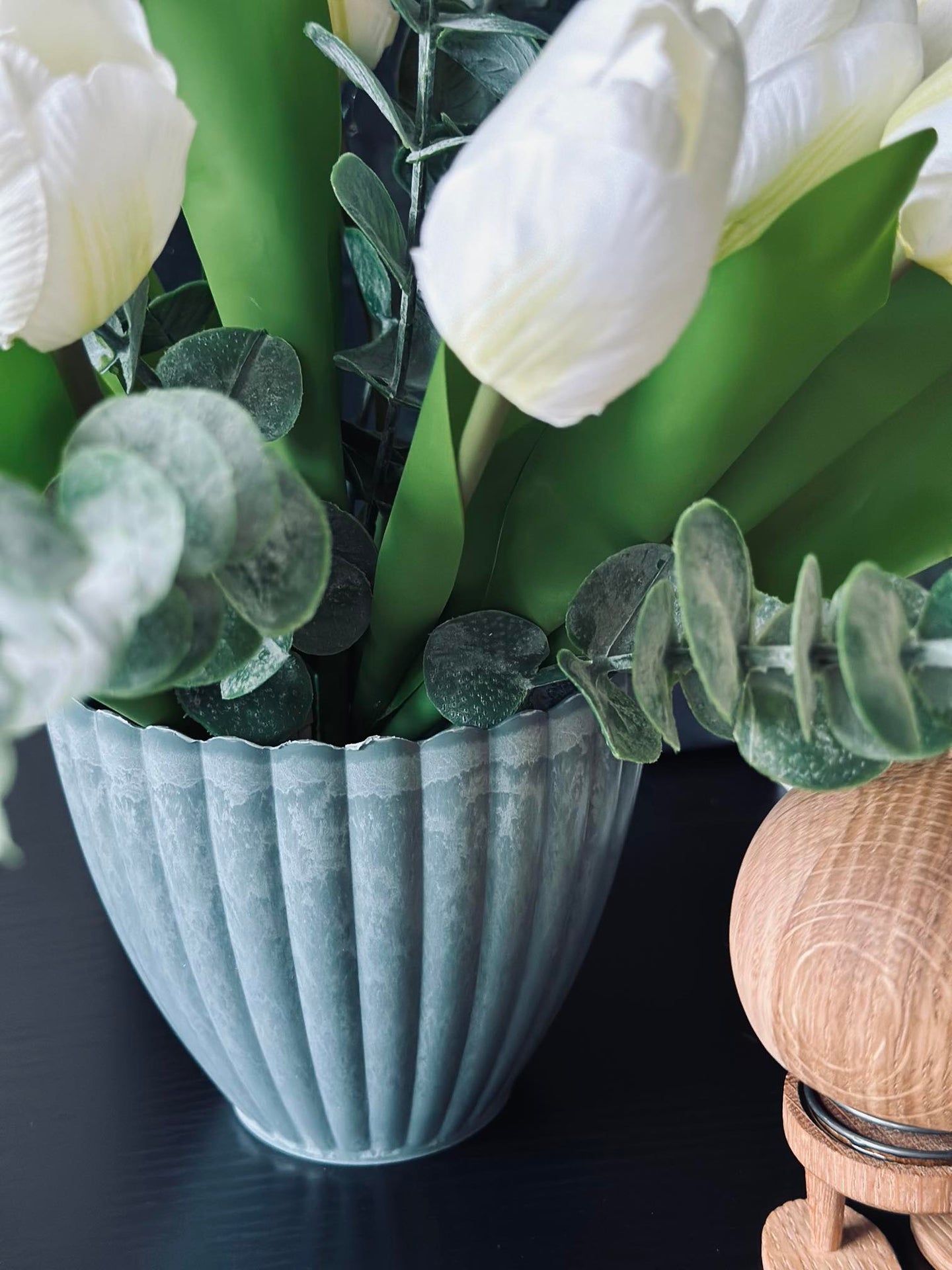 Kruka i betonglook - Stor Grön