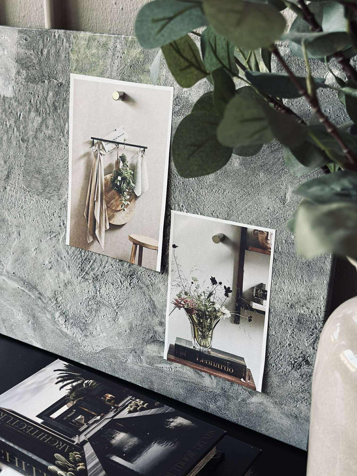 Magnetisk tavla 40x60 - Betonglook