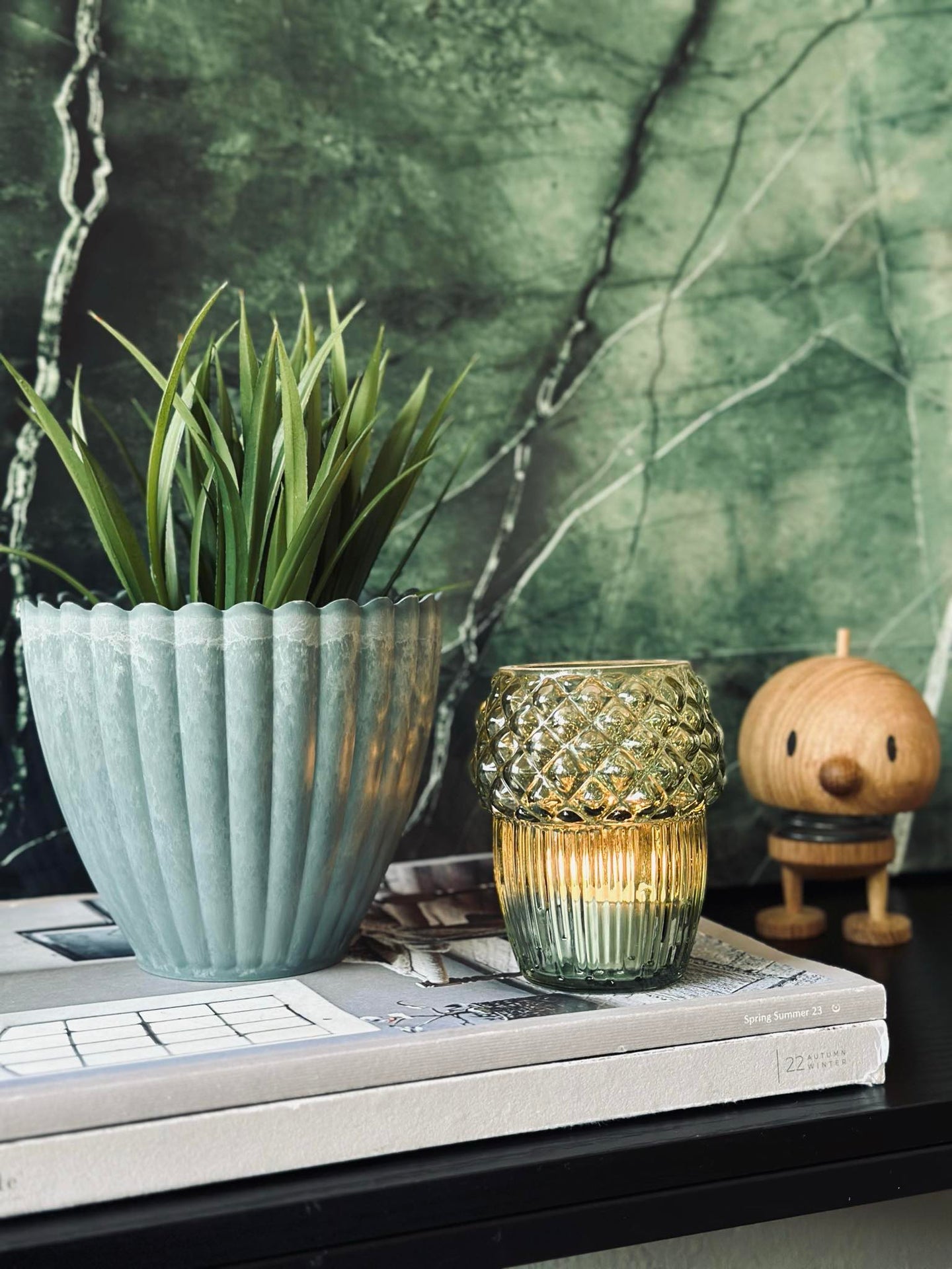 Kruka i betonglook - Stor Grön