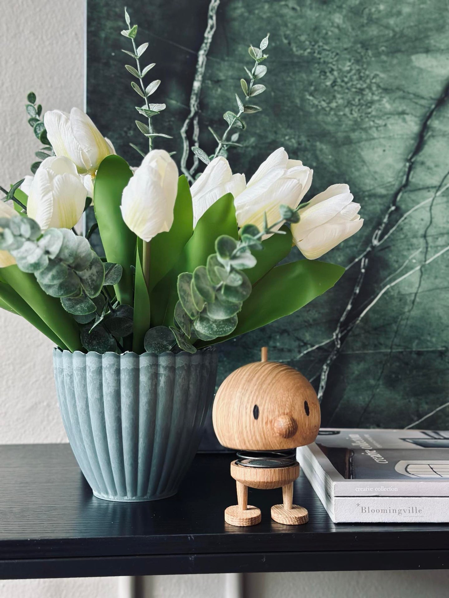 Kruka i betonglook - Stor Grön