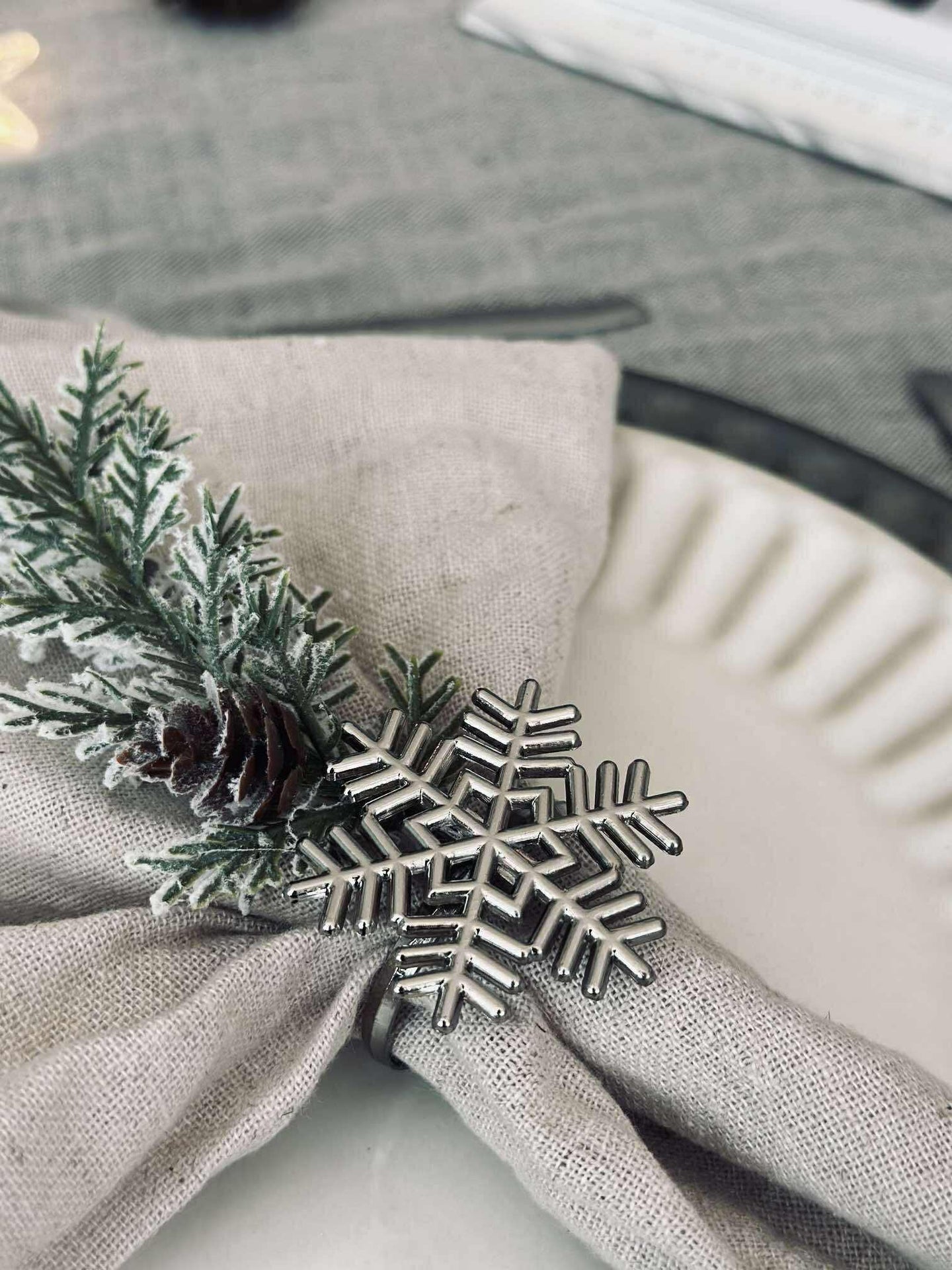 Servettringar Silver - MIX 4 st