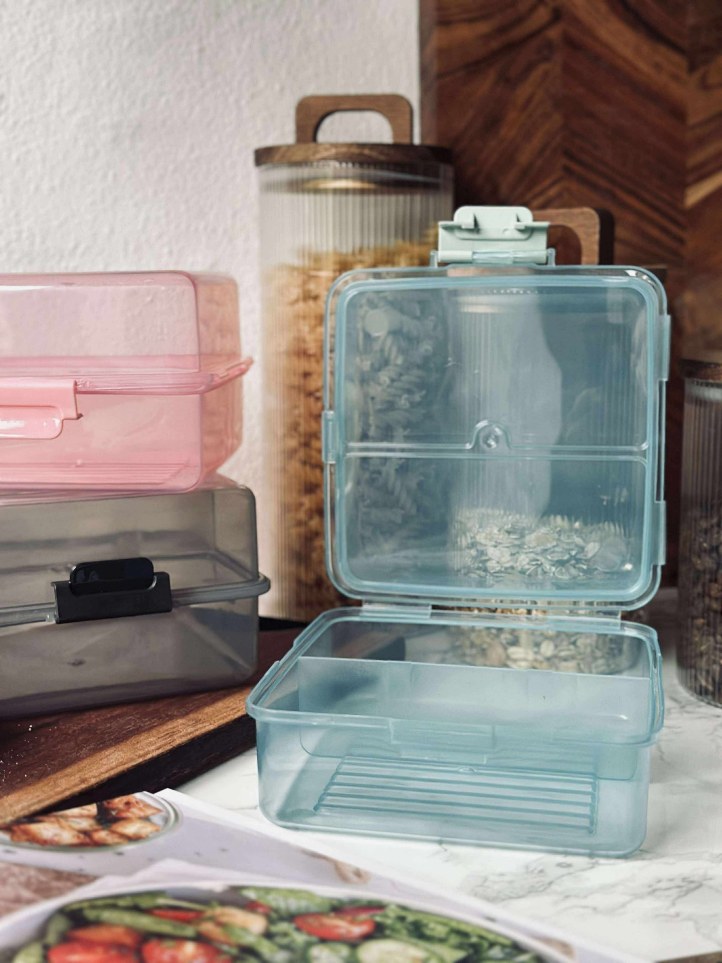 Matlåda med indelade fack - Aqua