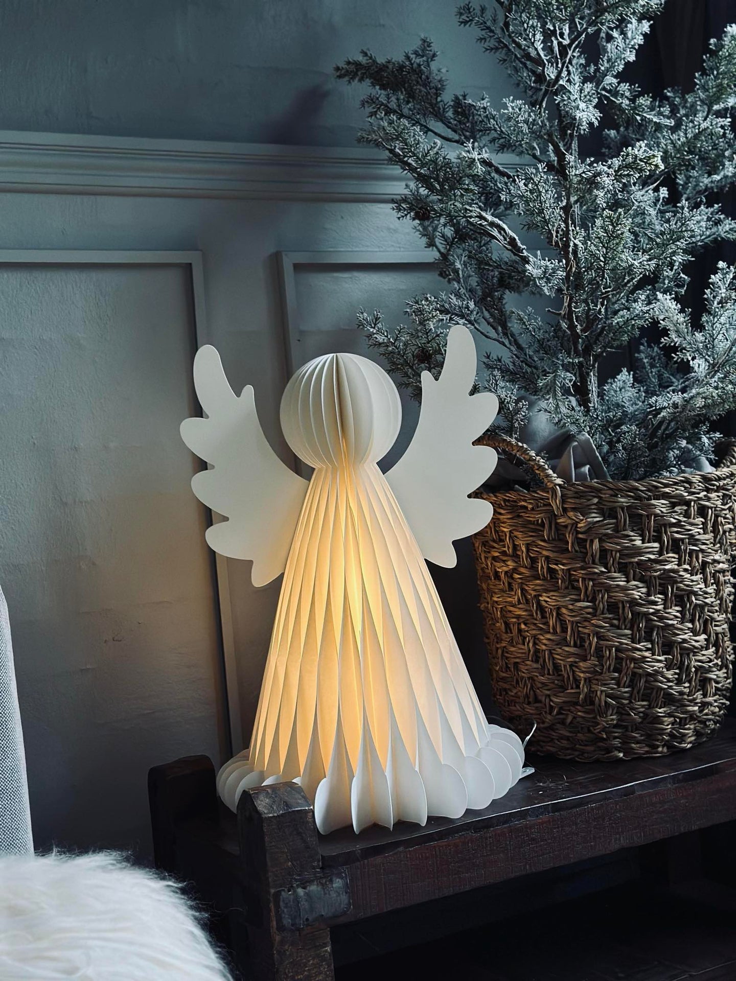 Ängel med LED-ljus - 50 cm