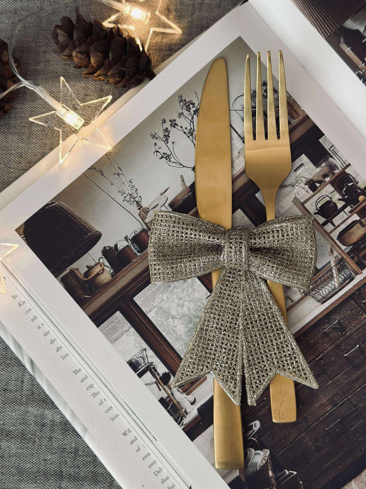 Glitterrosett - Guld