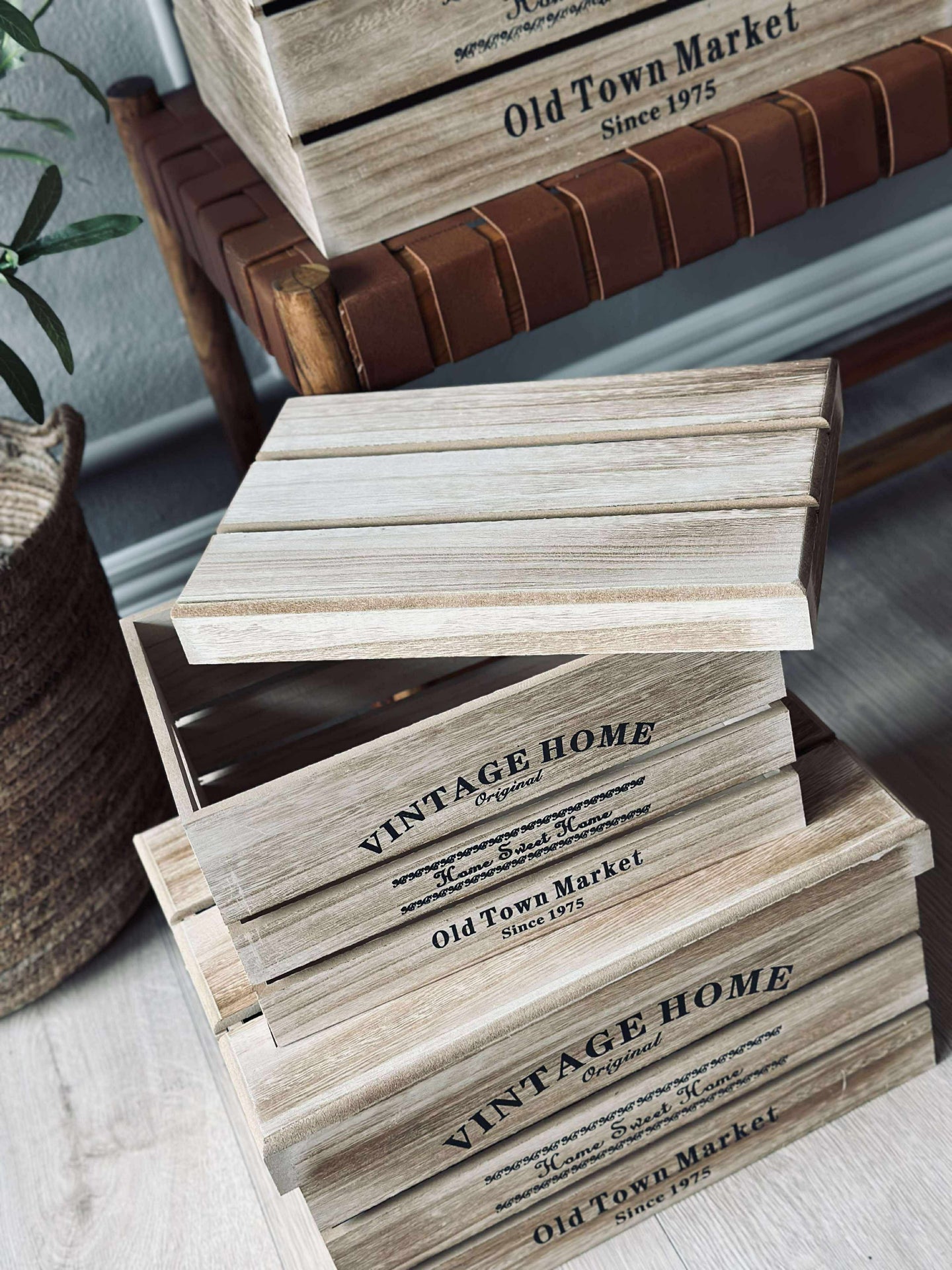 Lådor med lock - Set om 3 st