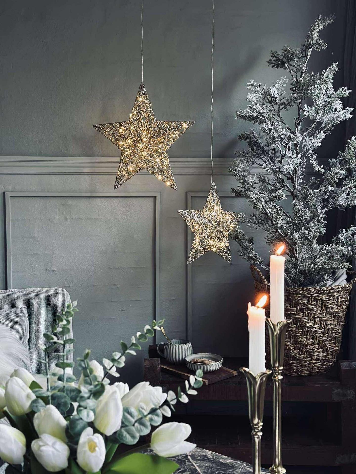 Stjärna med LED-ljus - Guld