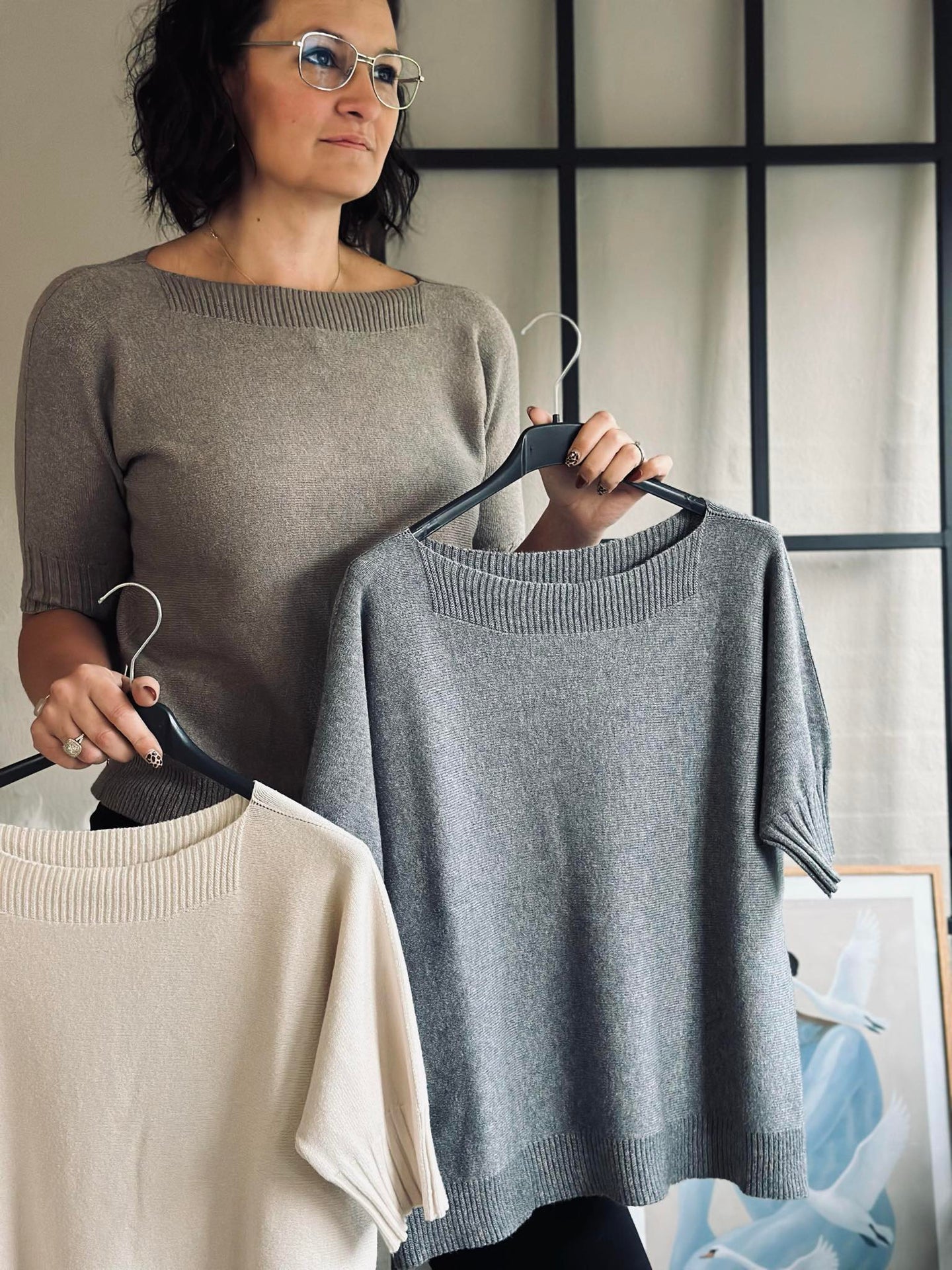 Stickad Costanza - Grigio