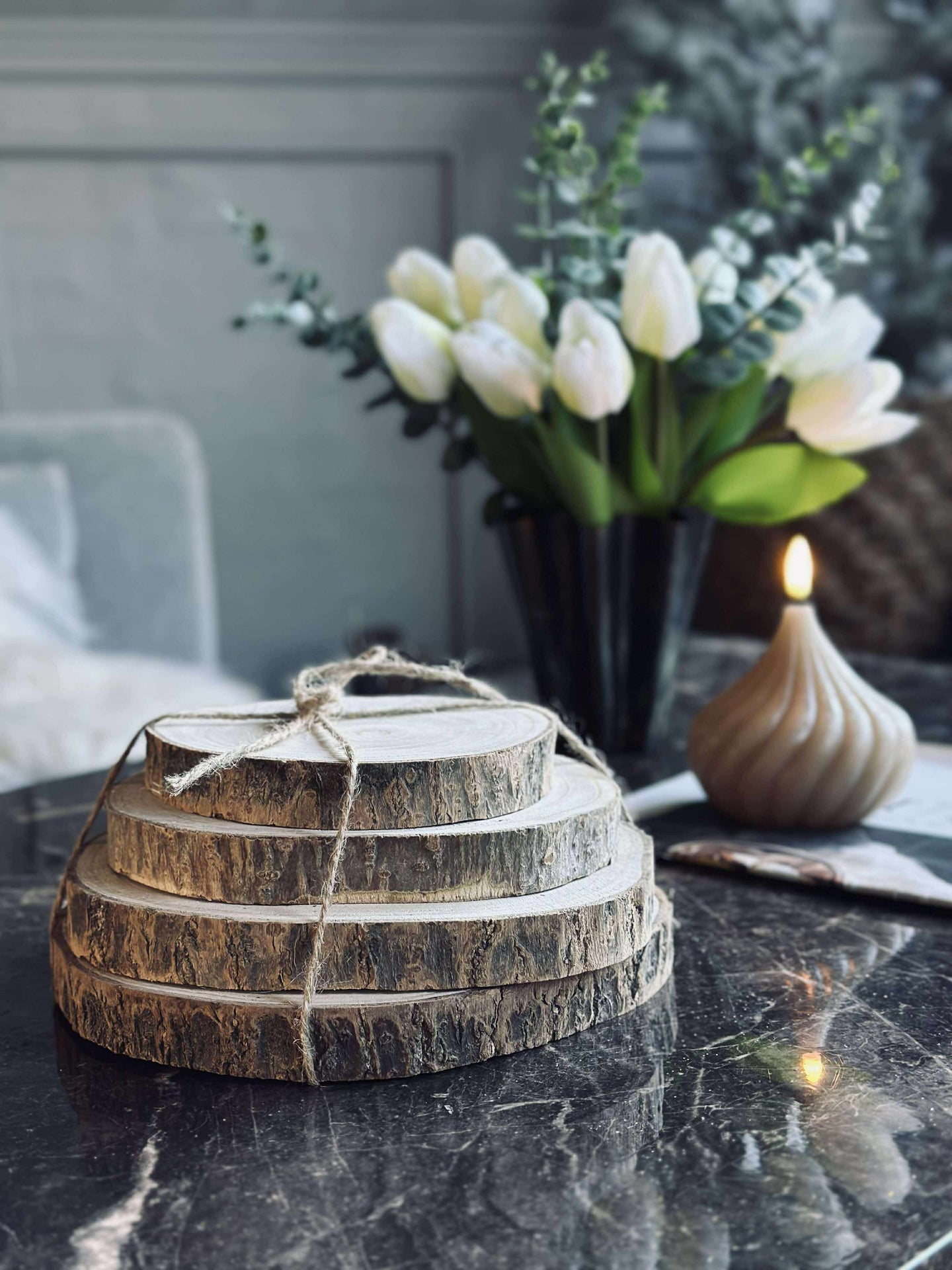 Deco wood - Set med 4 st.