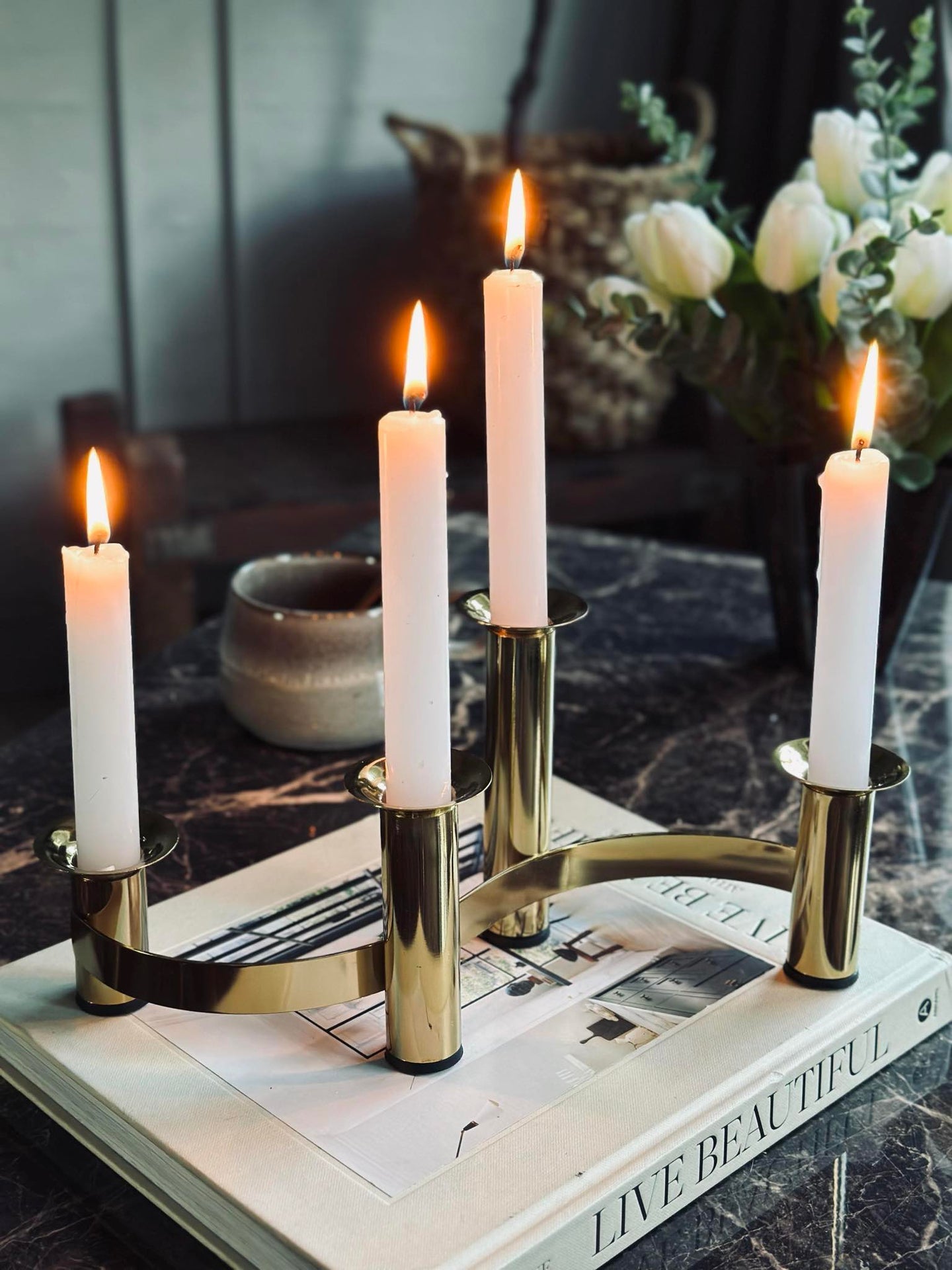 Adventsljusstake - Guld