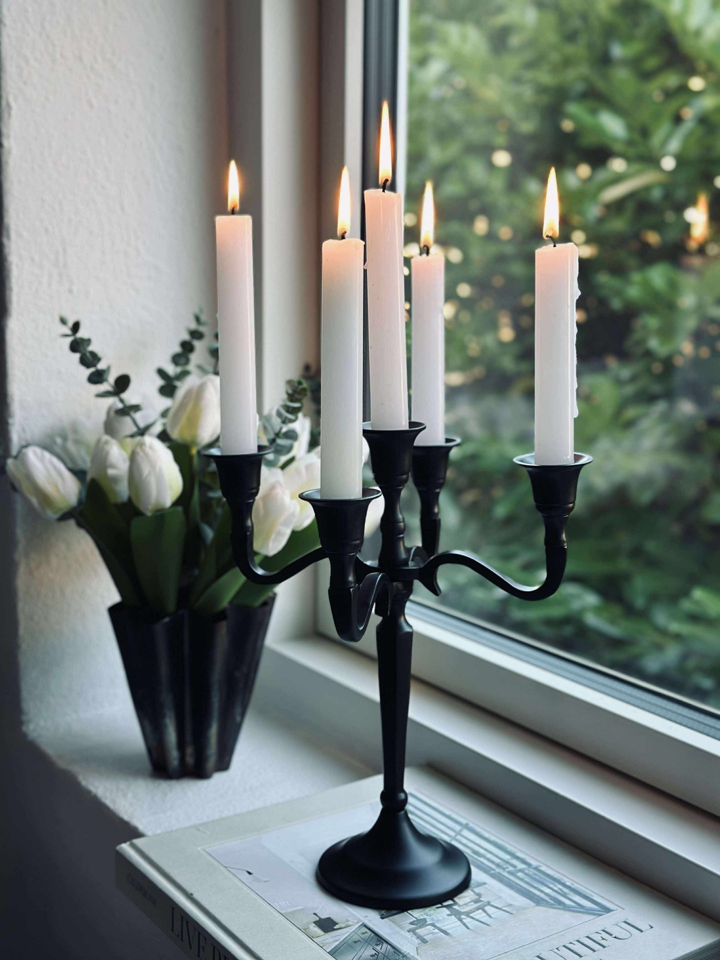 Ljusstake Alu svart - 5-armad