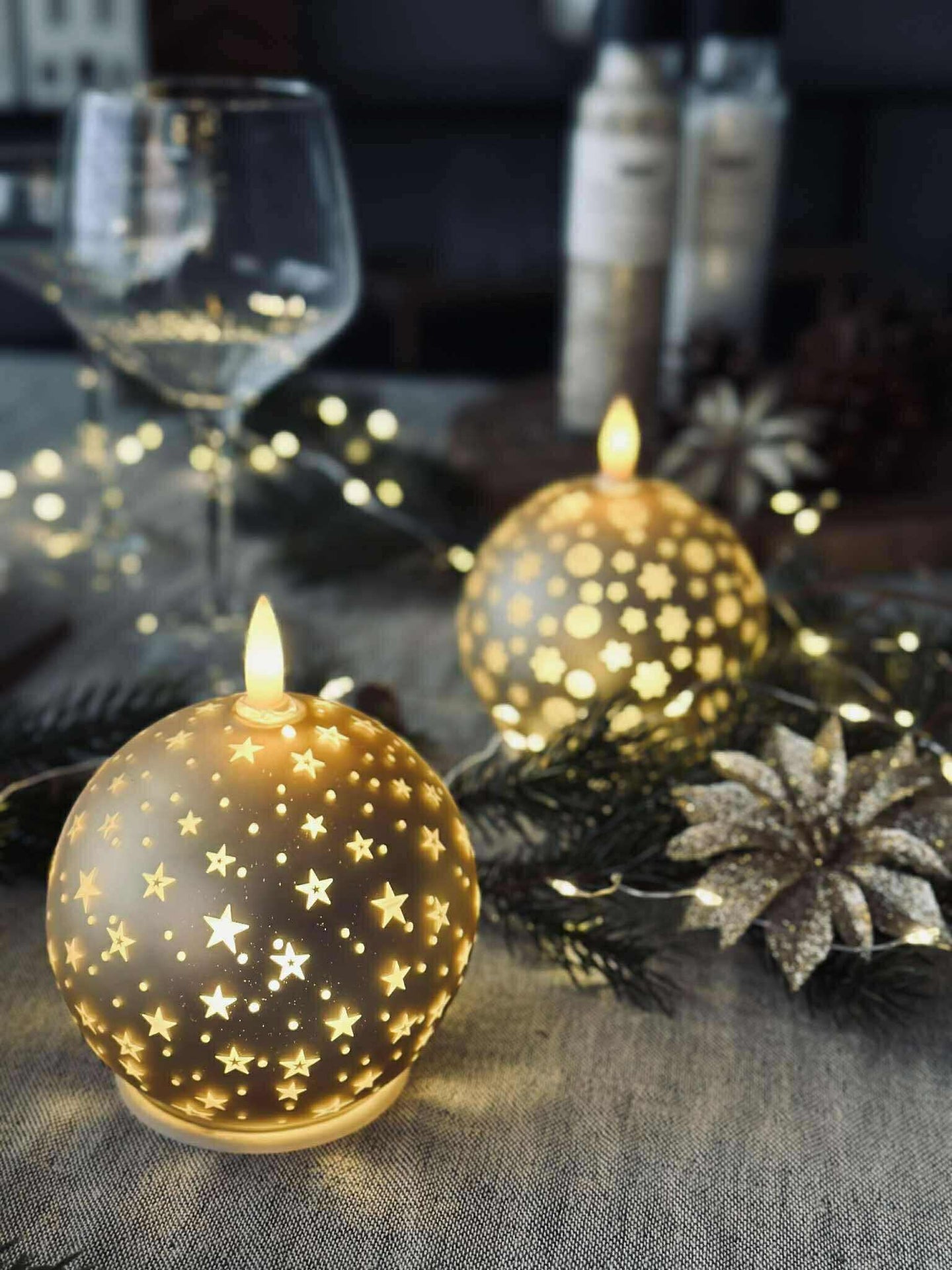 Julelys Gold XMAS 10 cm.