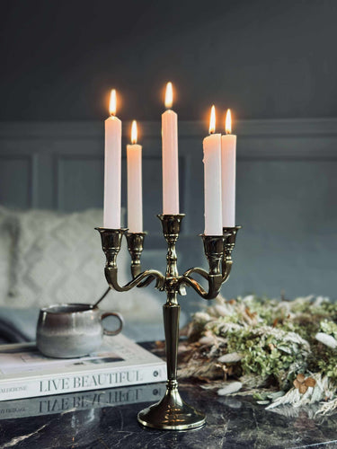 Ljusstake Alu guld - 5-armad