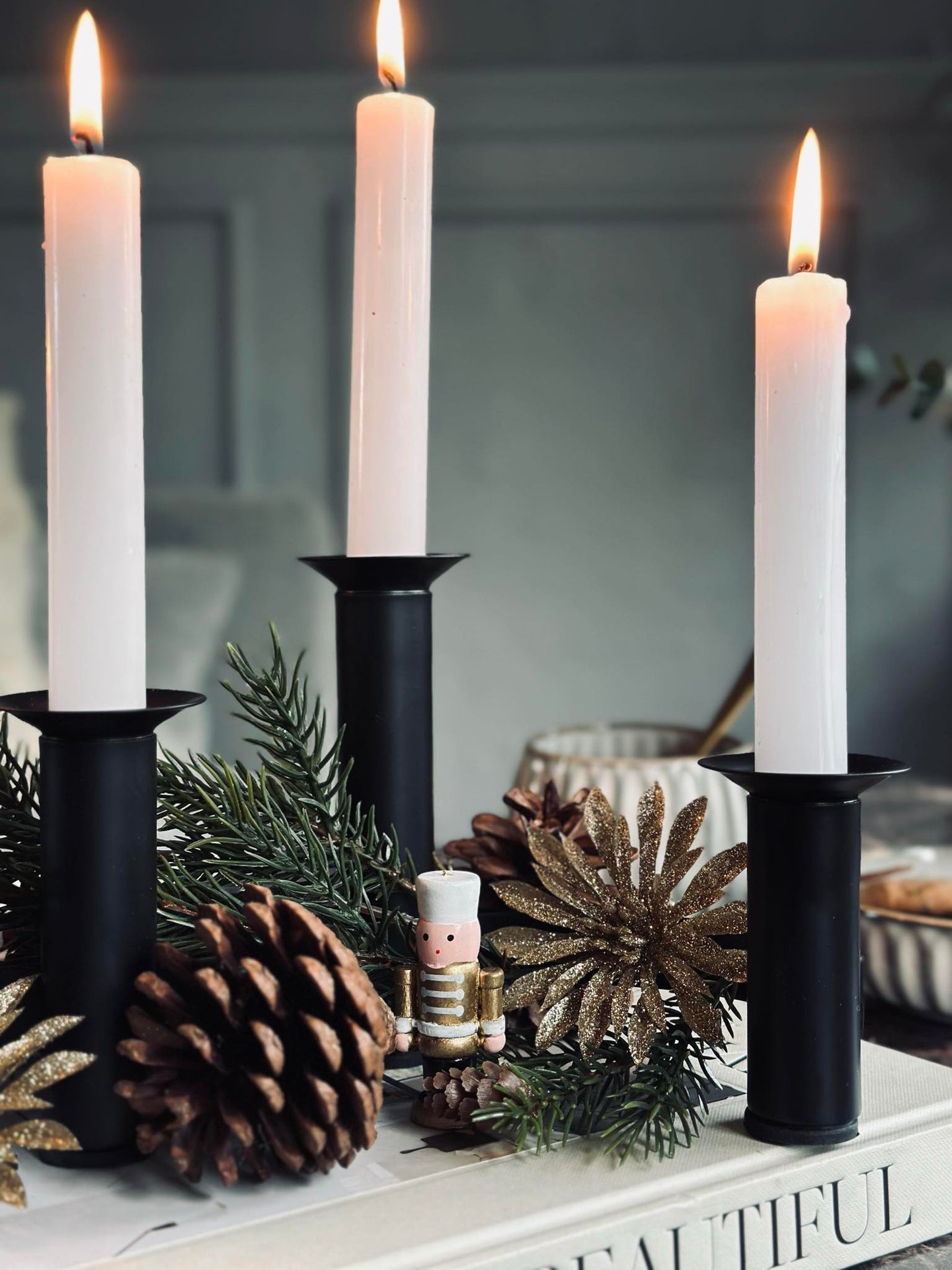 Adventsljusstake - Svart