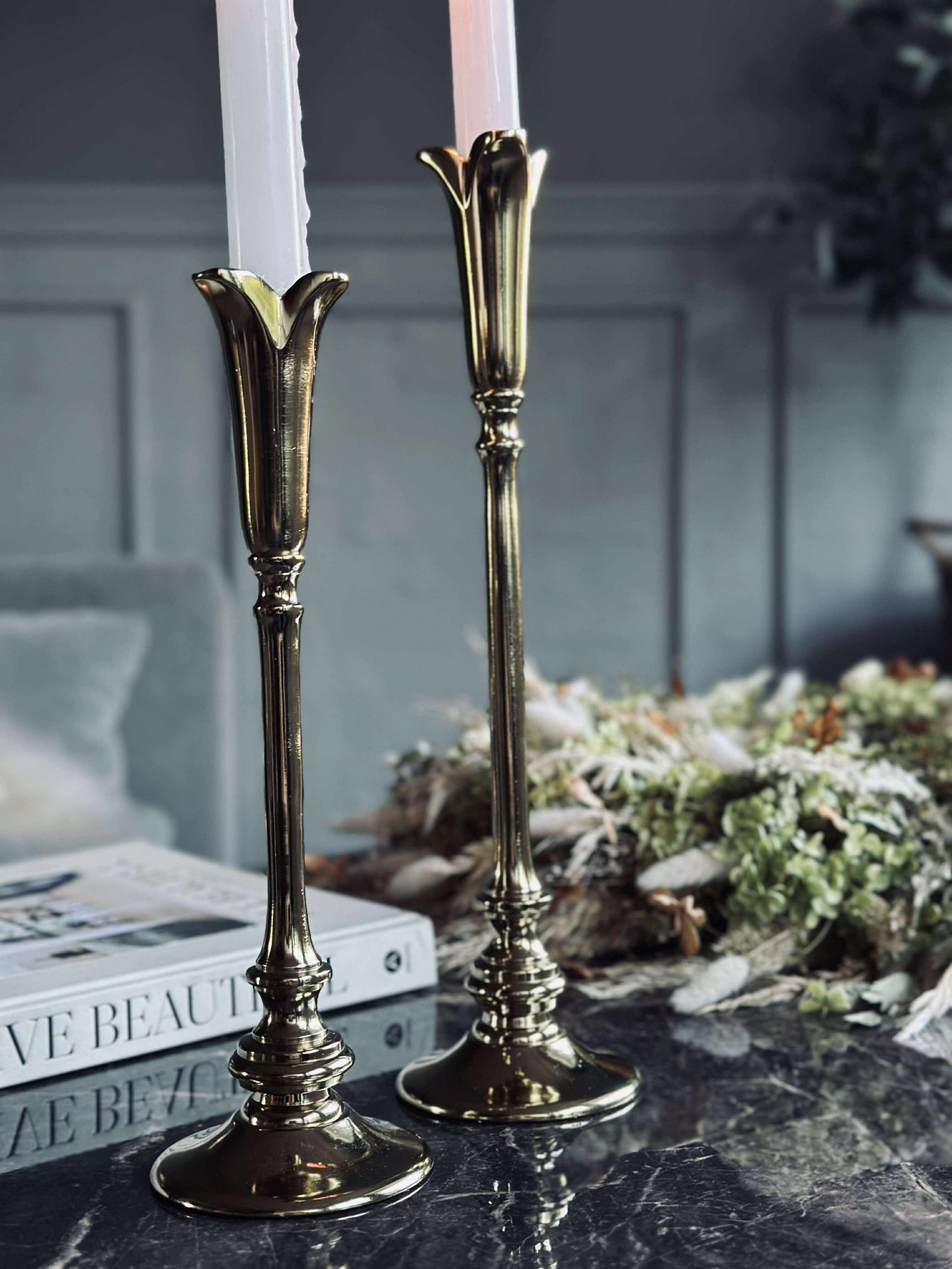 Ljusstake Calla Alu guld