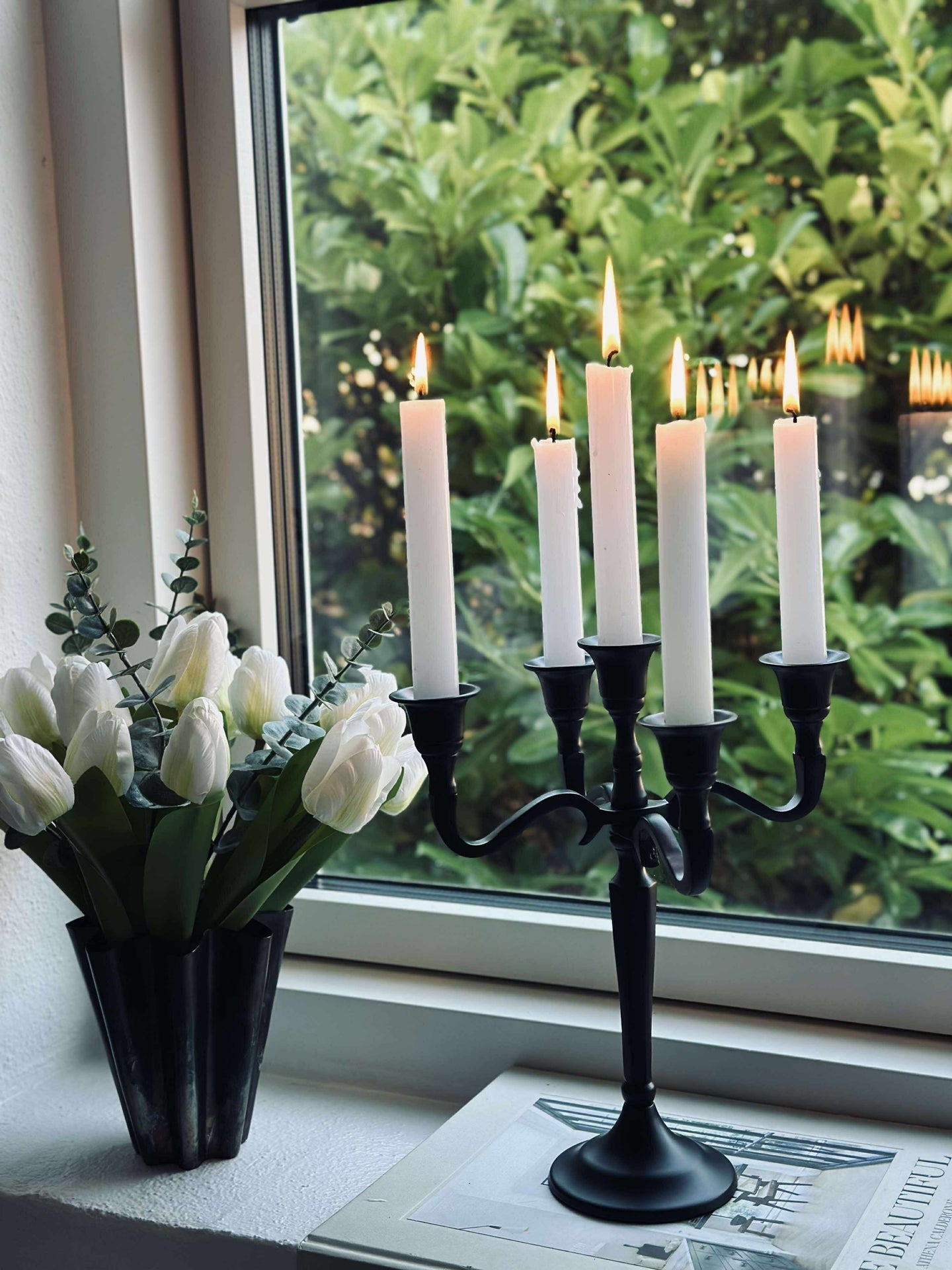 Ljusstake Alu svart - 5-armad