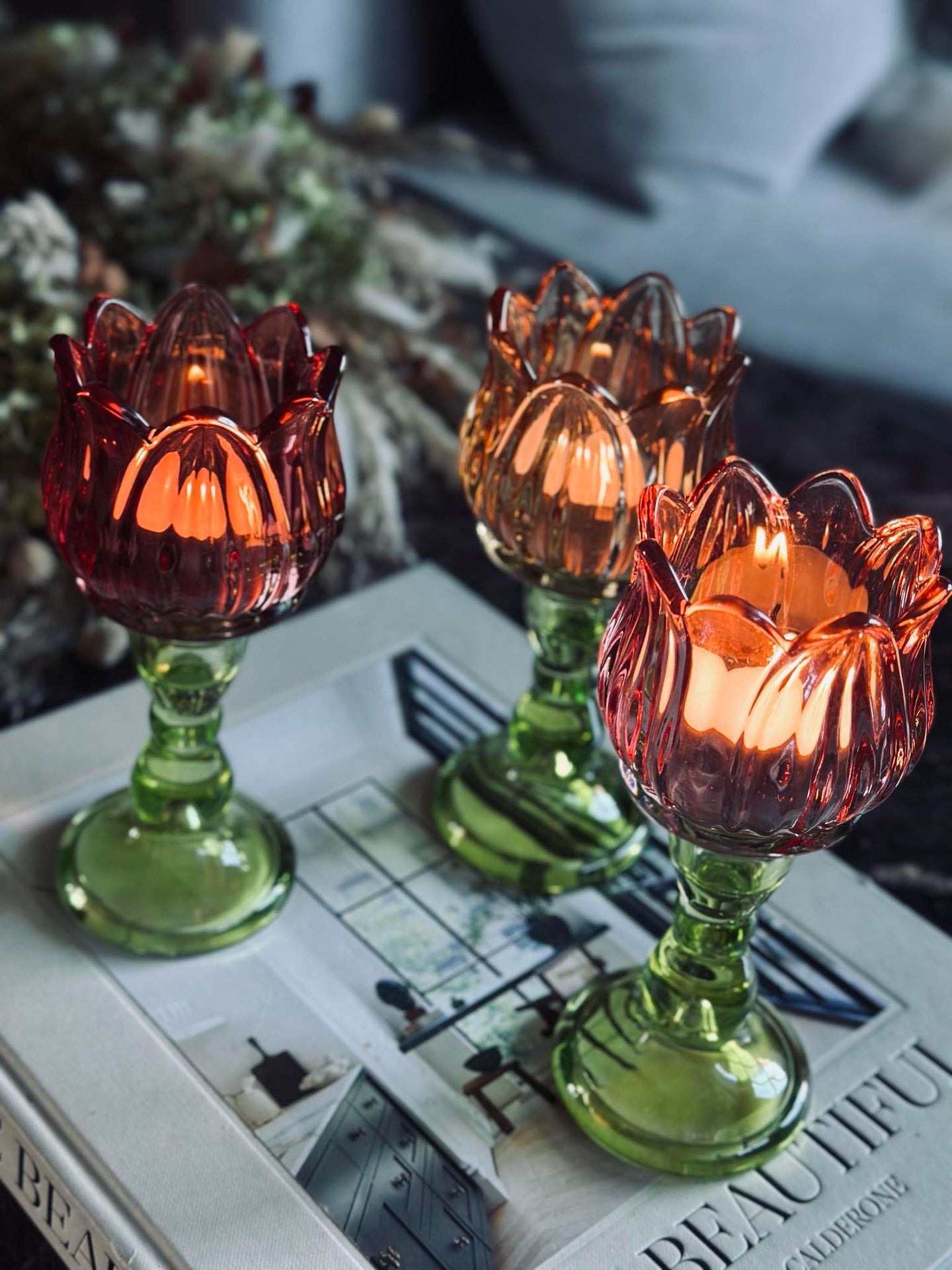 Ljusstake blomma Mörk rosa