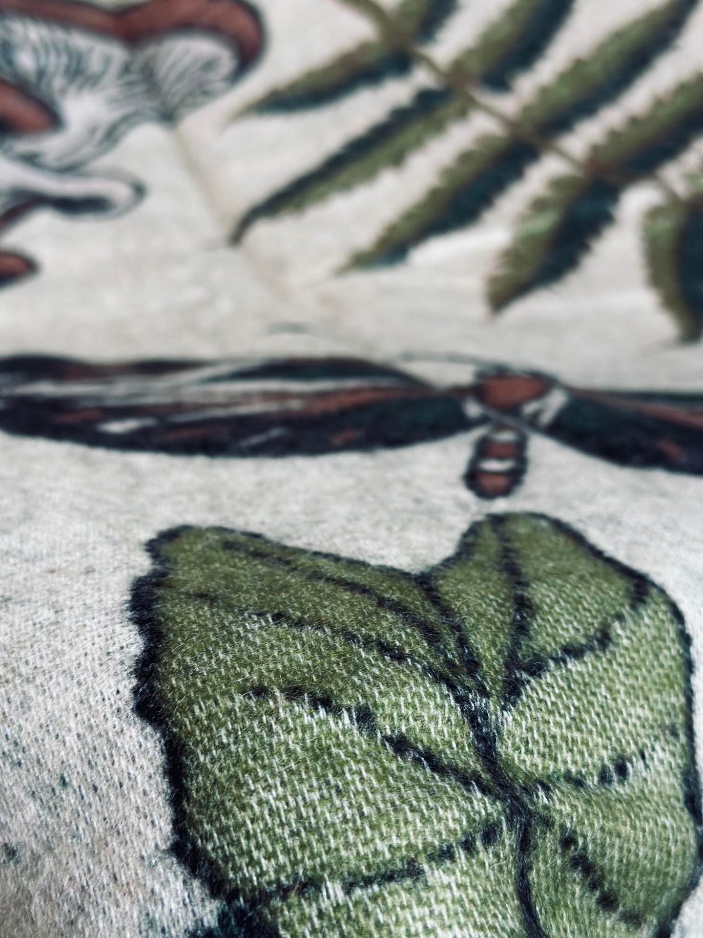 Pläd - Svamp grön / natur