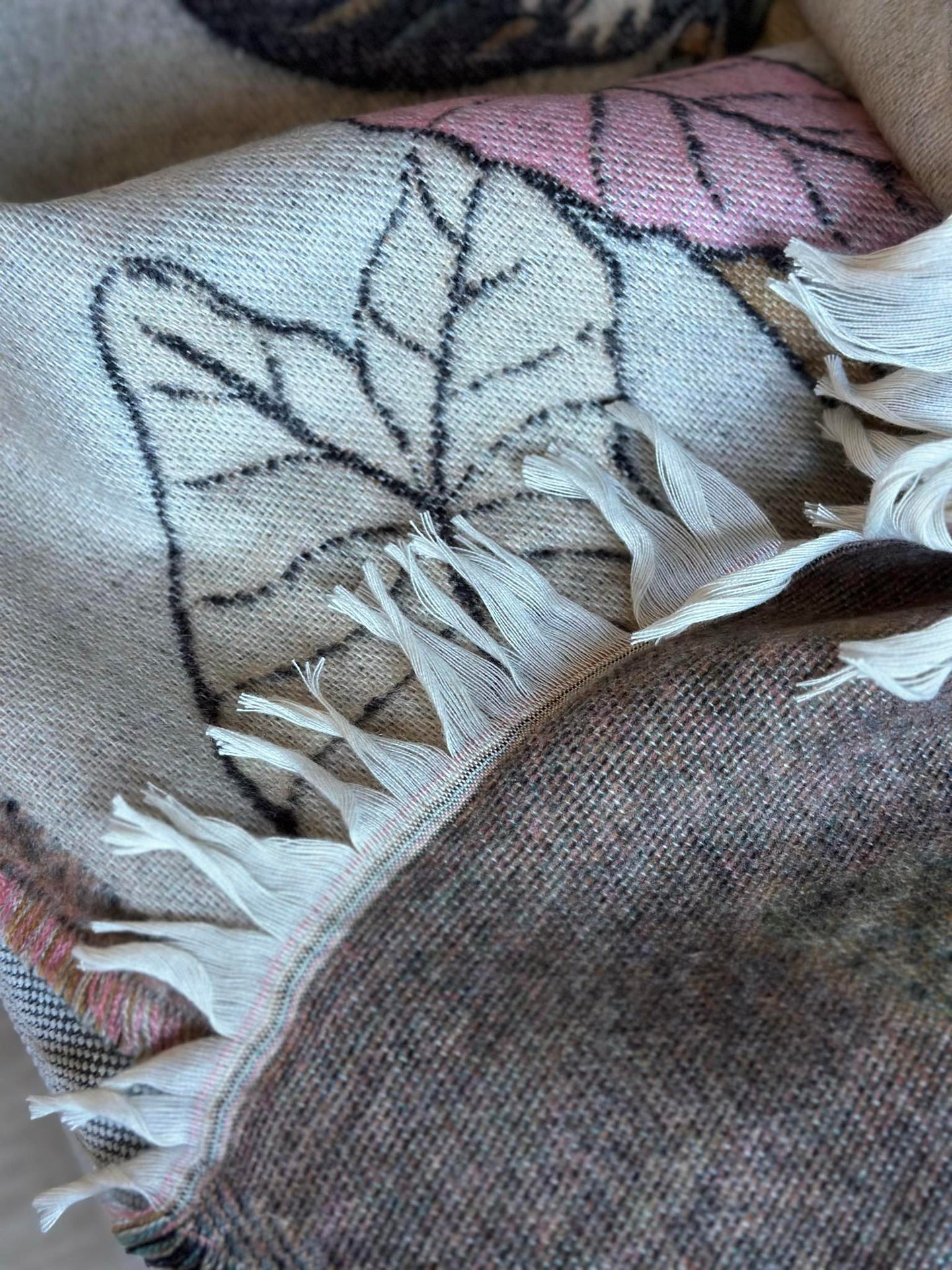 Pläd - Svamp brun / natur