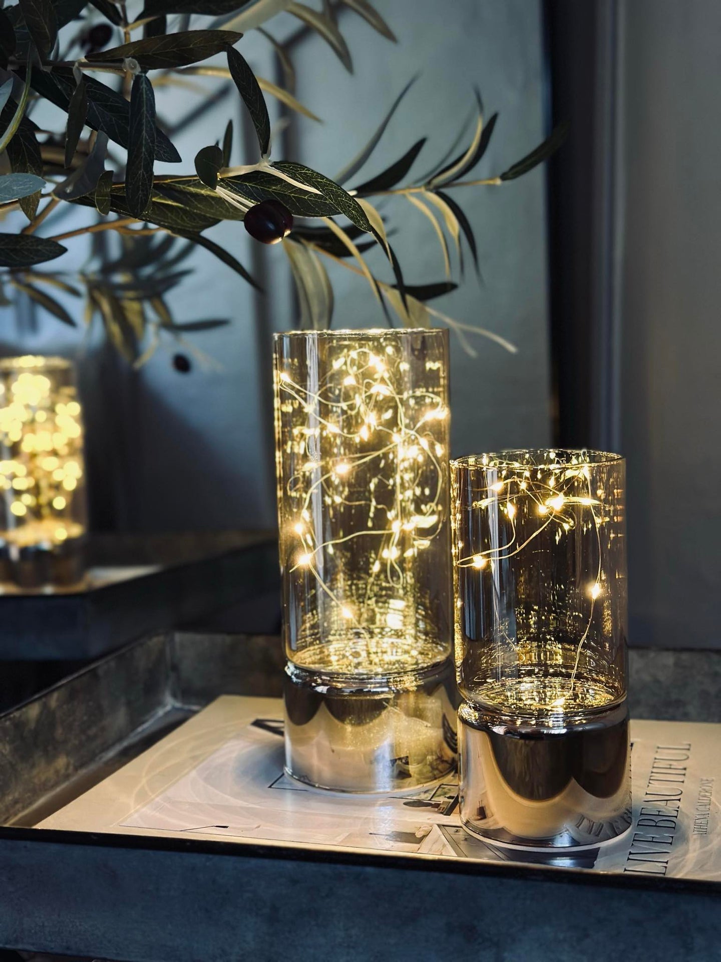 Lyktor MAGIC med LED - Set med 2 st.