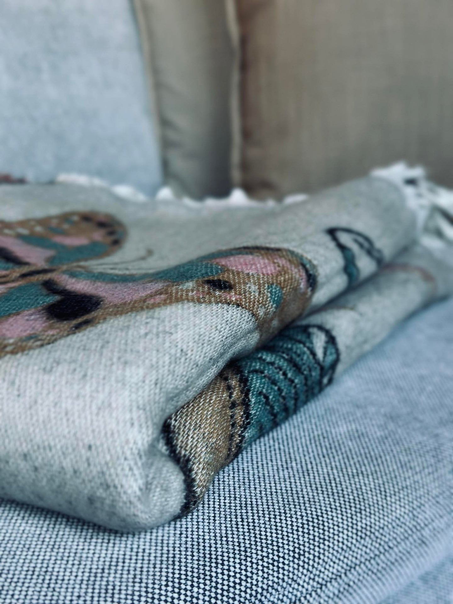 Pläd - Svamp brun / natur