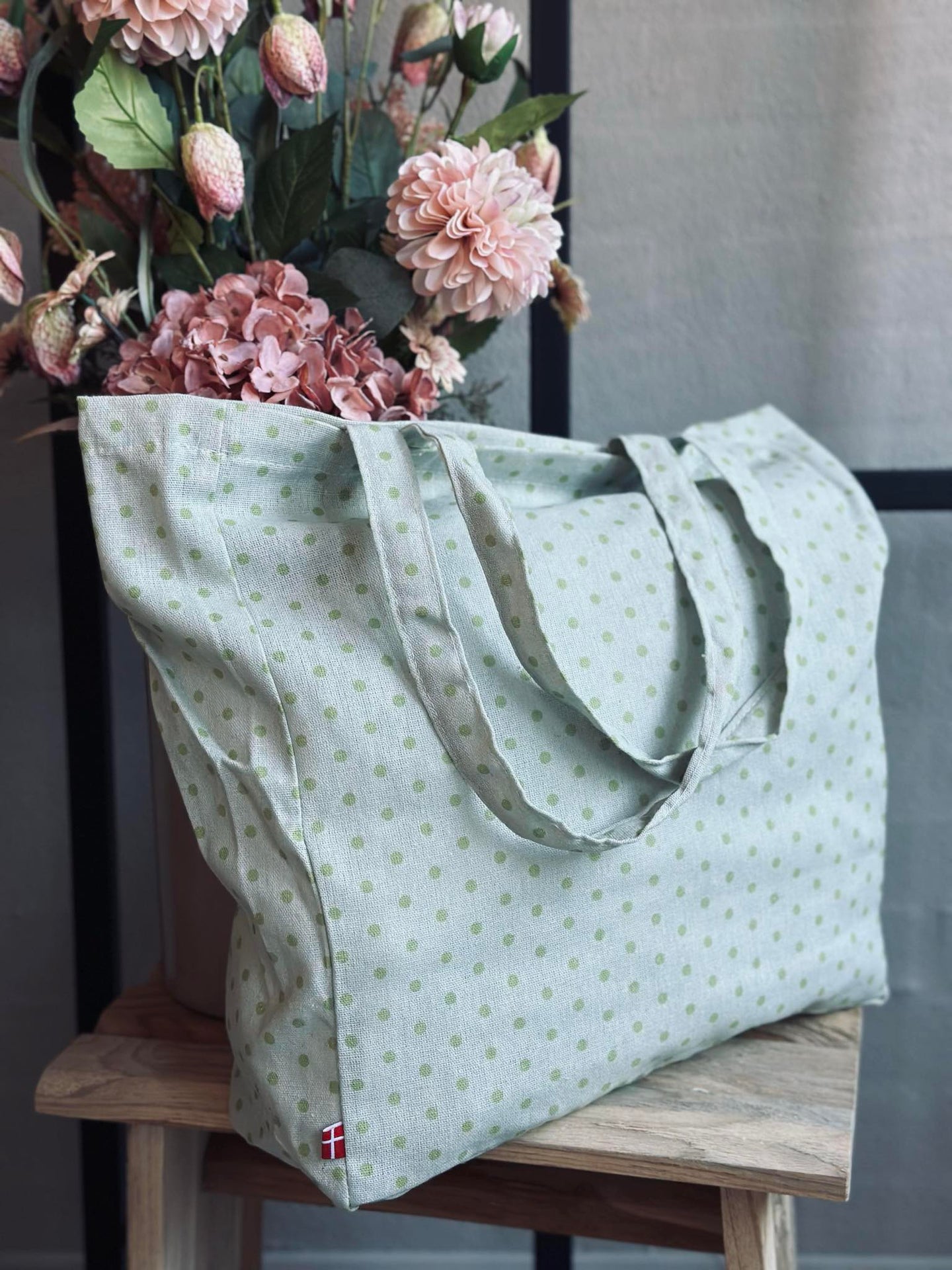 Shoppingväska - Gröna prickar