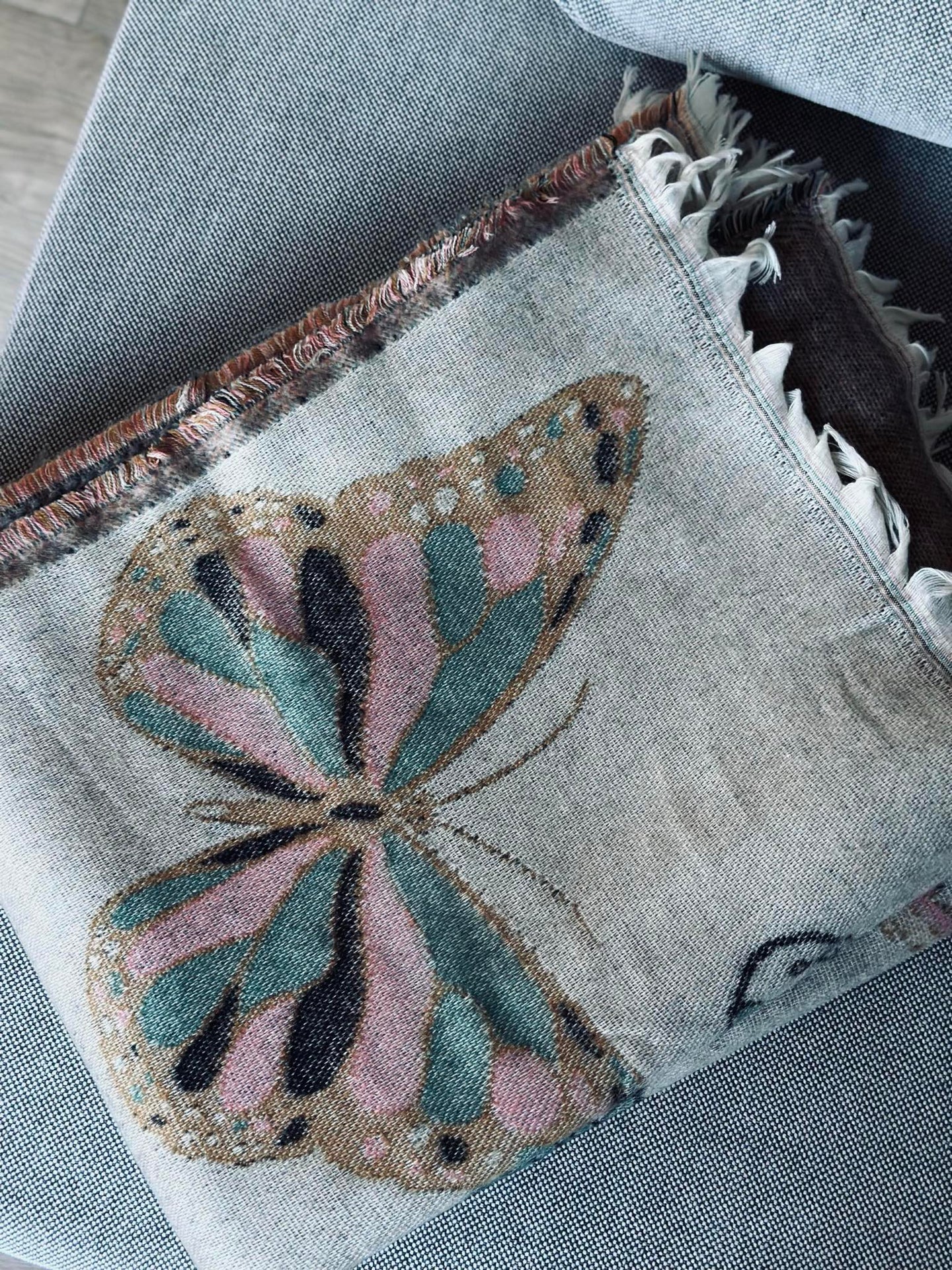 Pläd - Svamp brun / natur