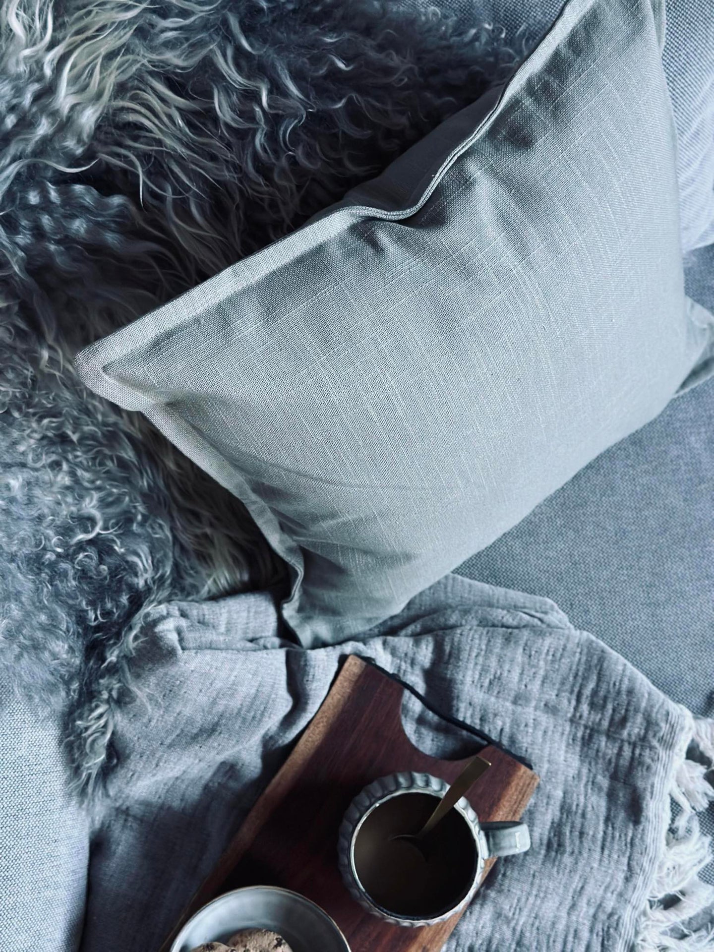 Kuddfodral 45x45 - Dammig grön