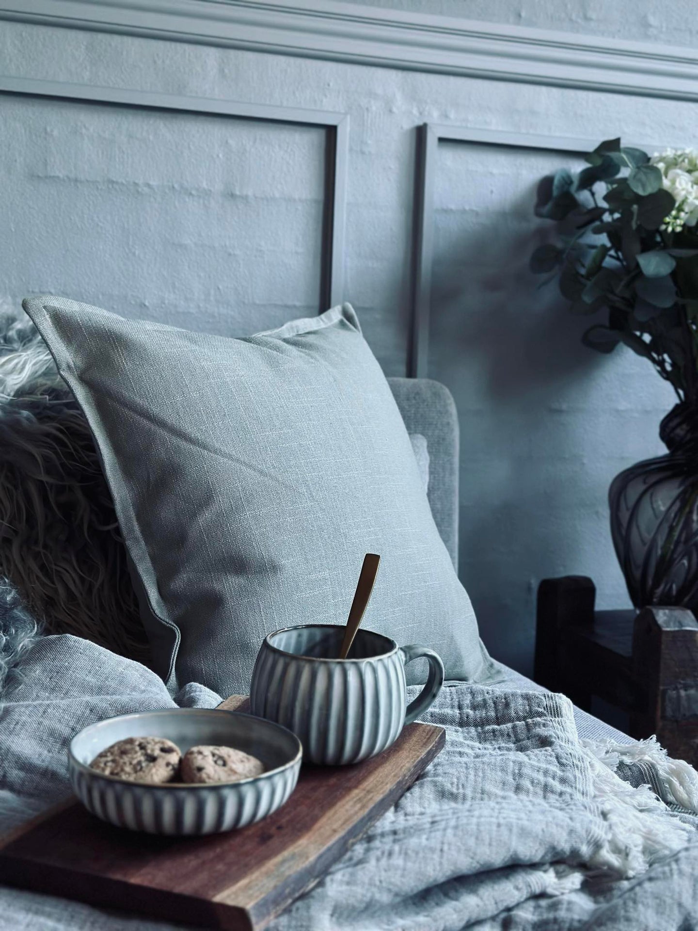 Kuddfodral 45x45 - Dammig grön