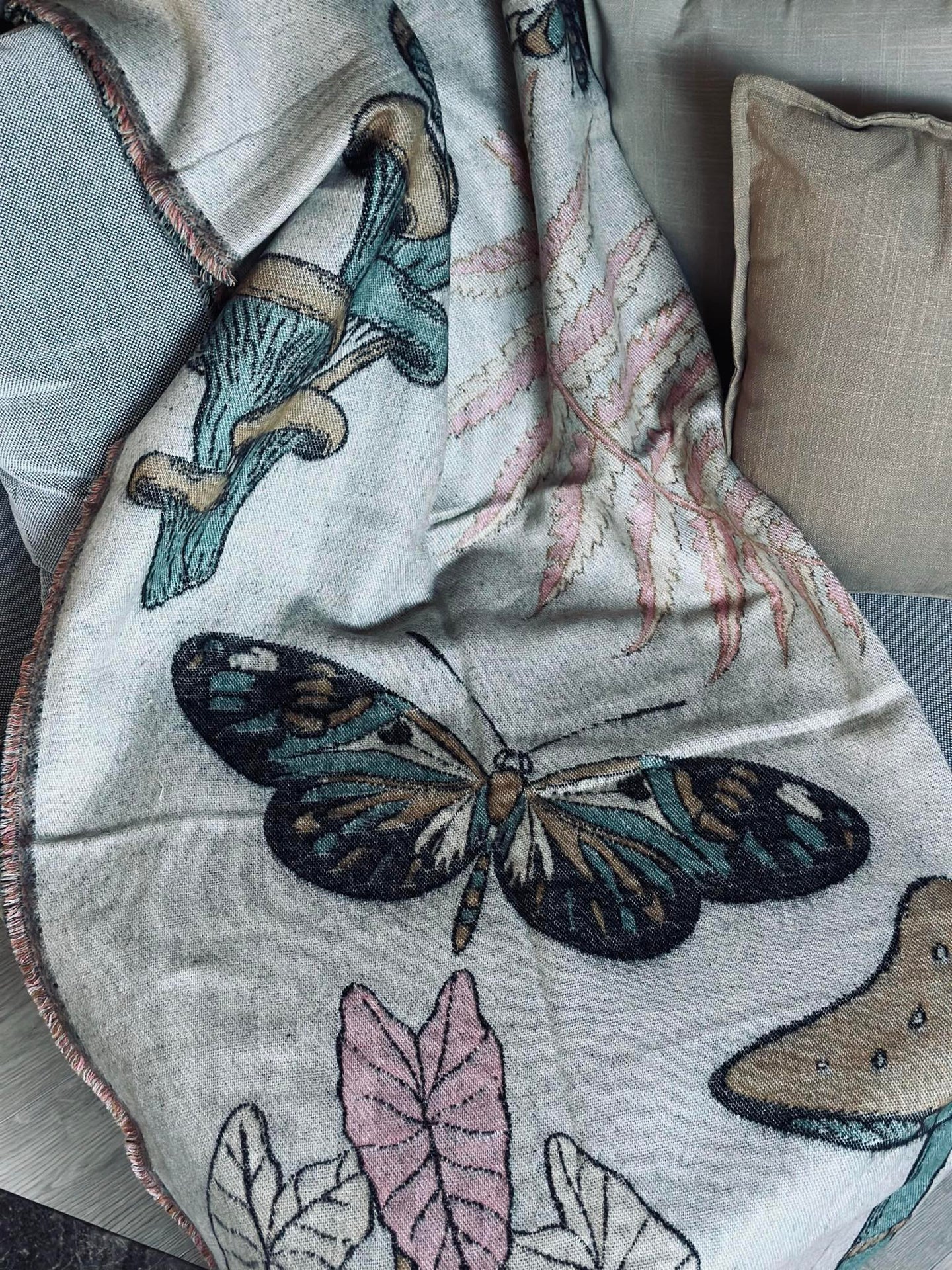 Pläd - Svamp brun / natur