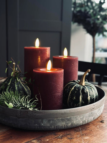 LED Blockljus / Röd – 3 st blockljus