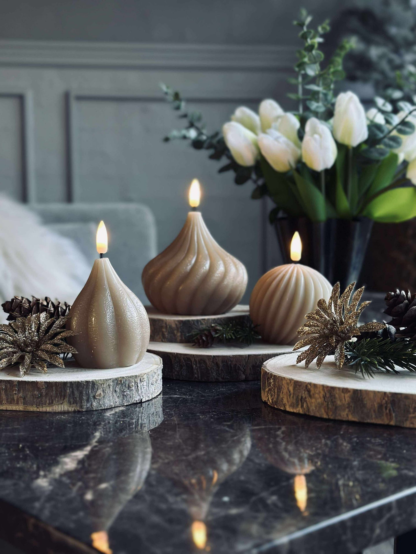 Deco wood - Set med 4 st.