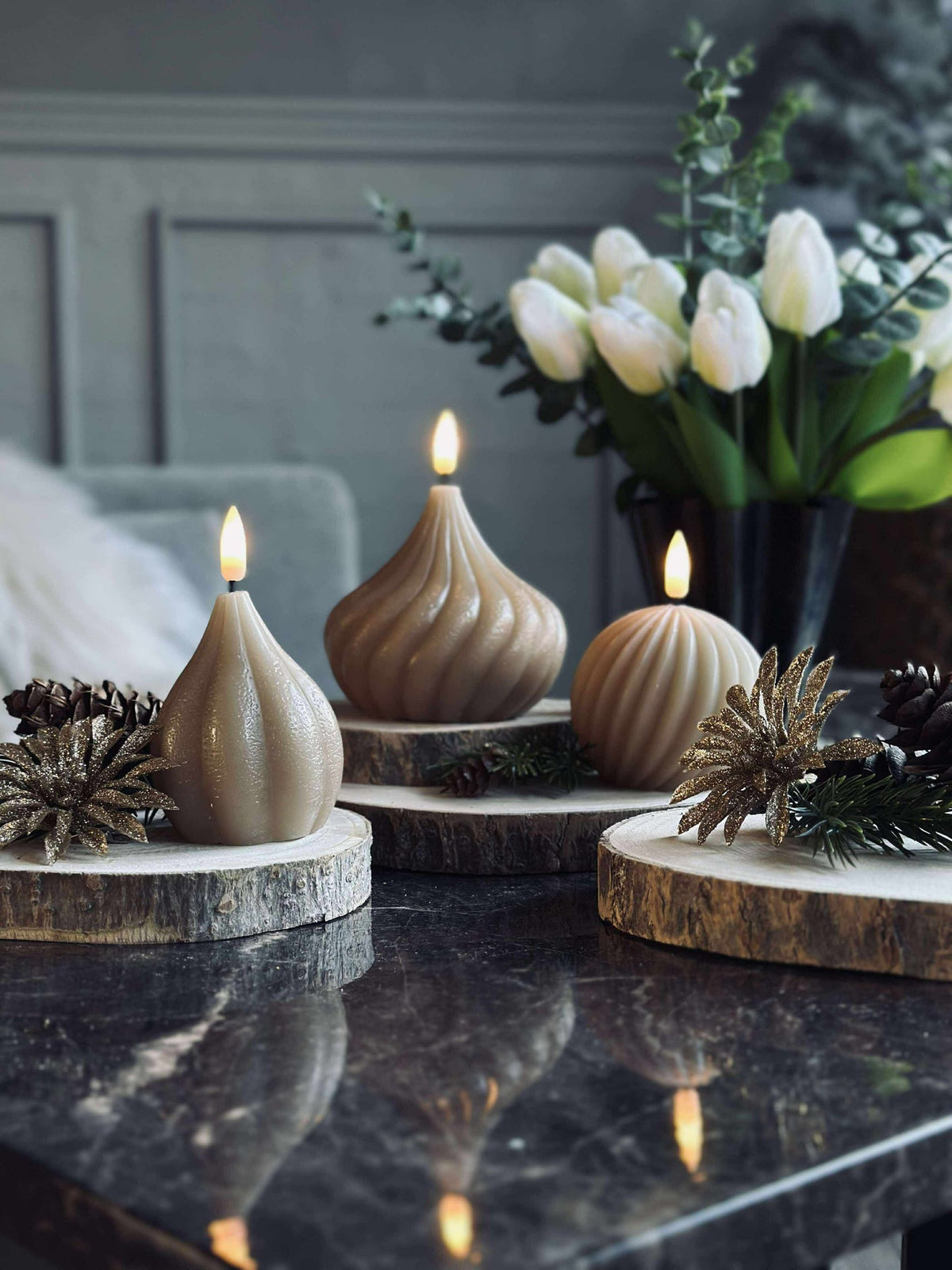 Deco wood - Set med 4 st.