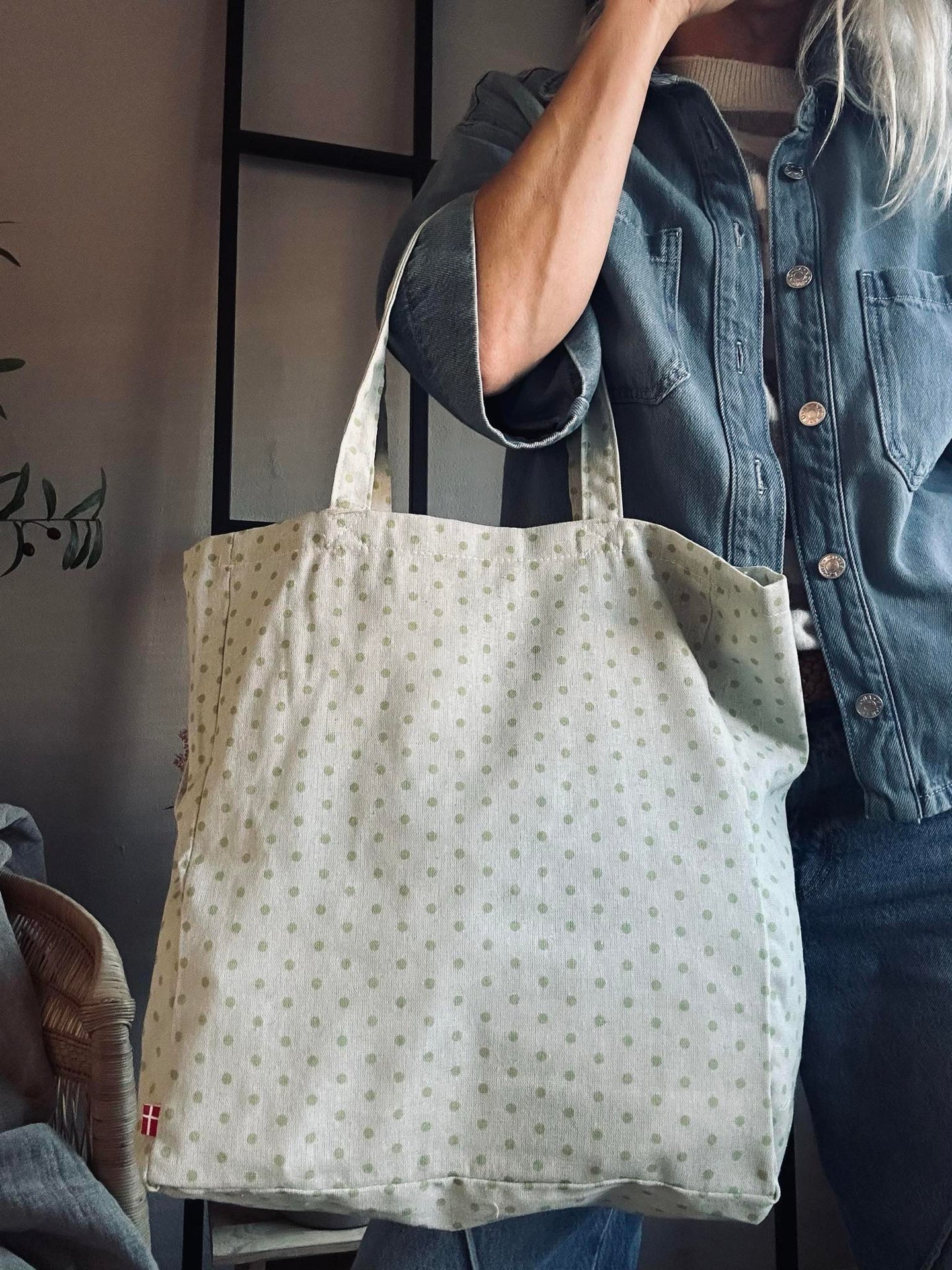 Shoppingväska - Gröna prickar