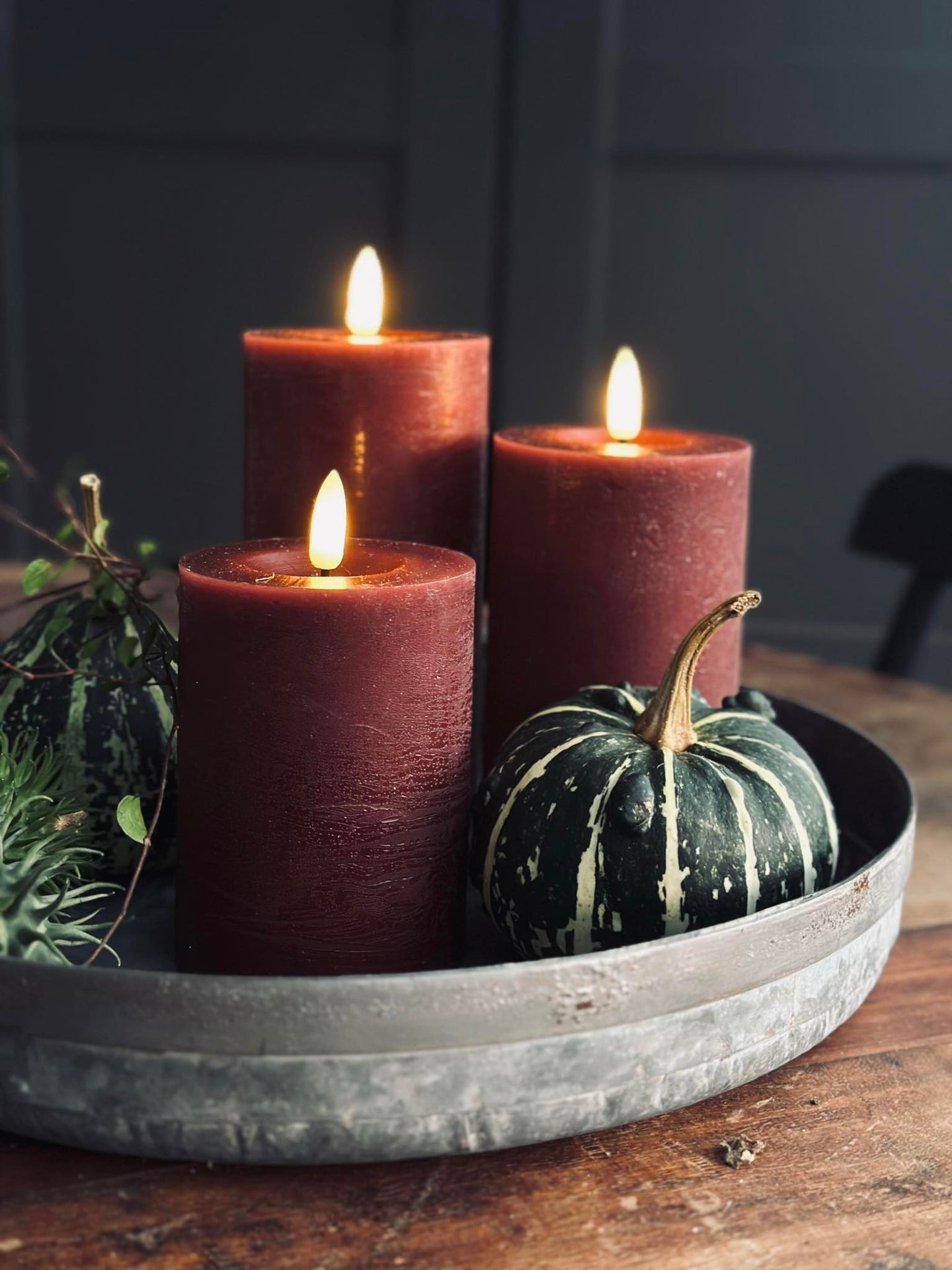 LED Blockljus / Röd – 3 st blockljus