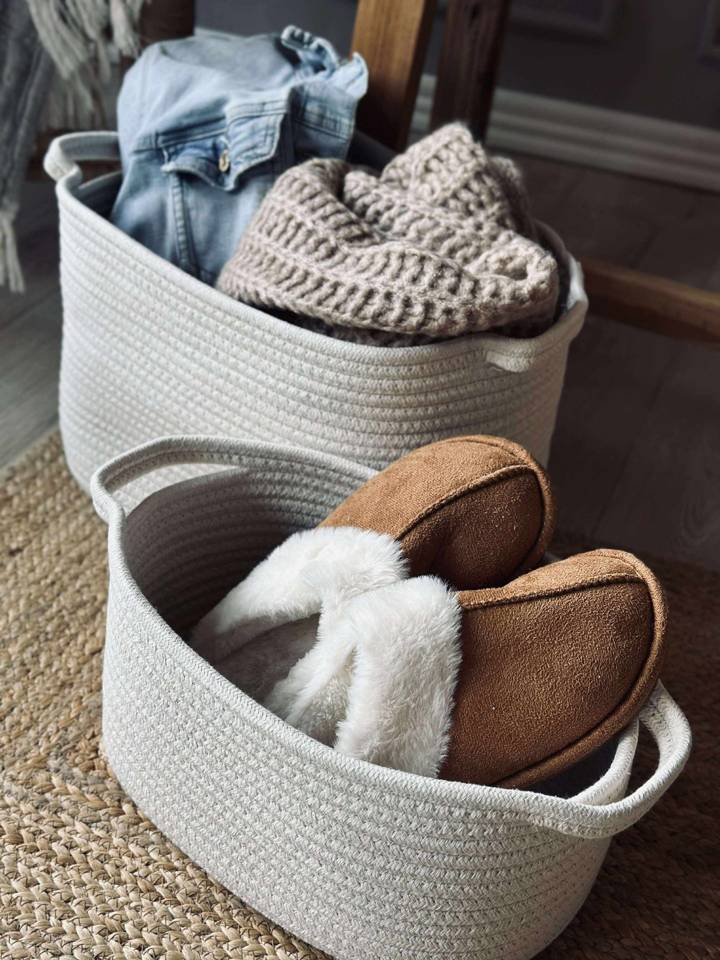 Korgar 3 st, beige och sand