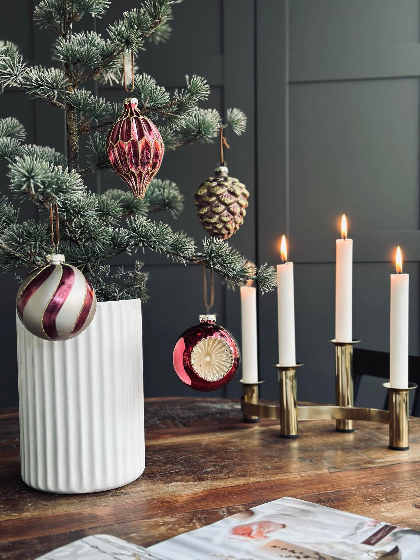 Julgranskulor i glas - Paket med 4 st