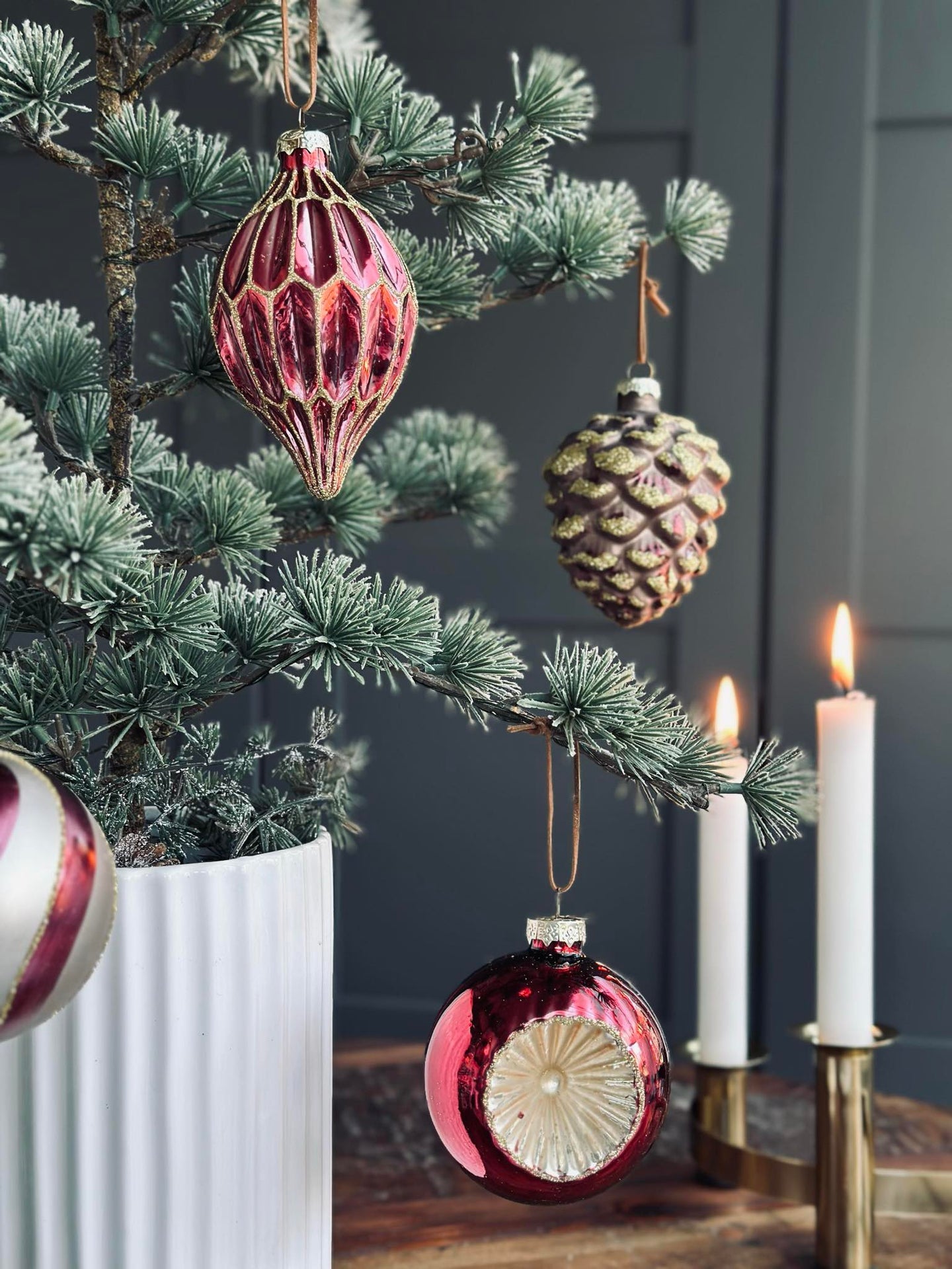 Julgranskulor i glas - Paket med 4 st