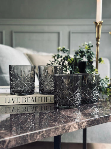 Whiskyglas / vattenglas Rökfärgad - 4 st