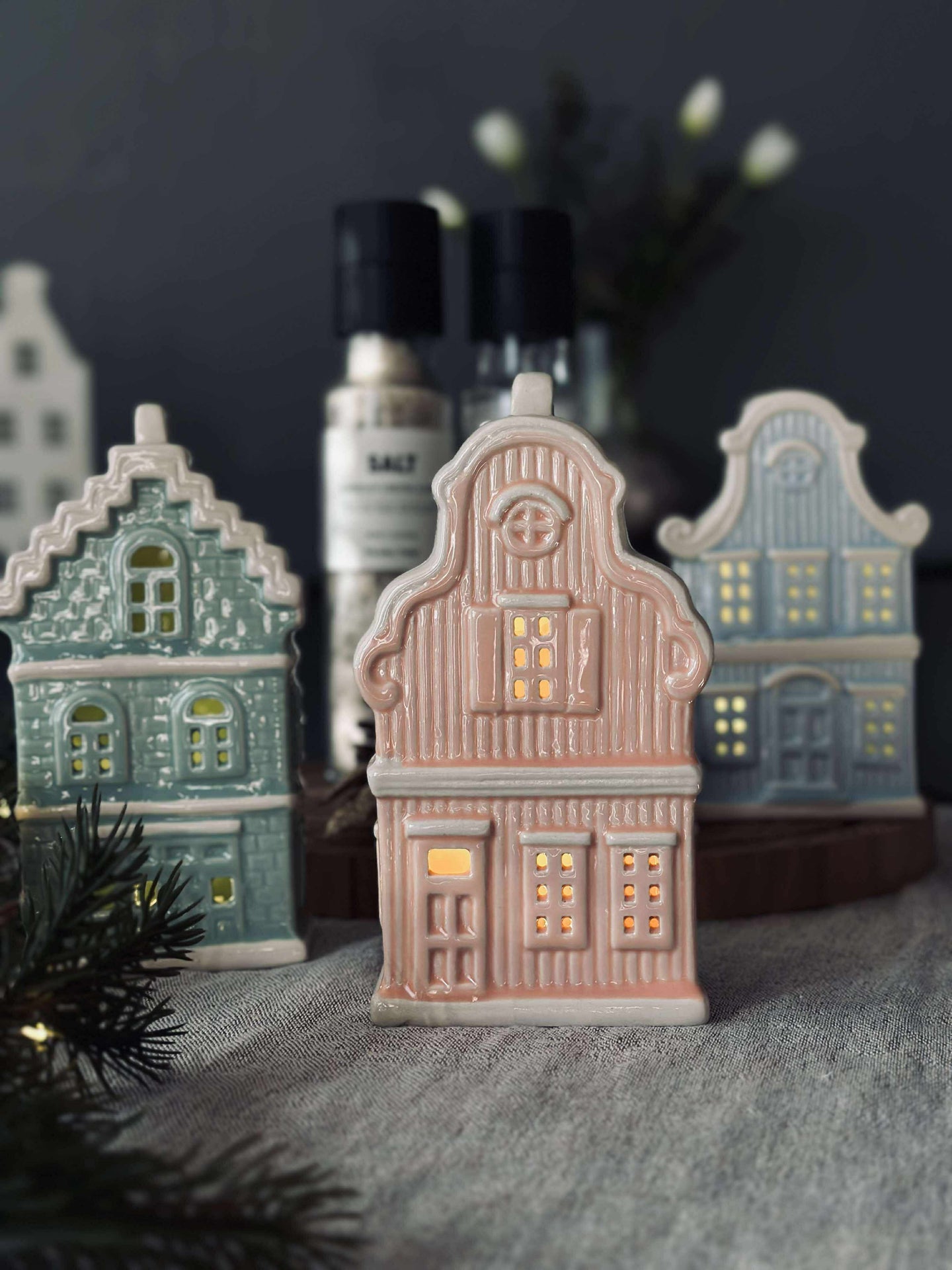 Ljushus med LED - Pastellfärg MIX