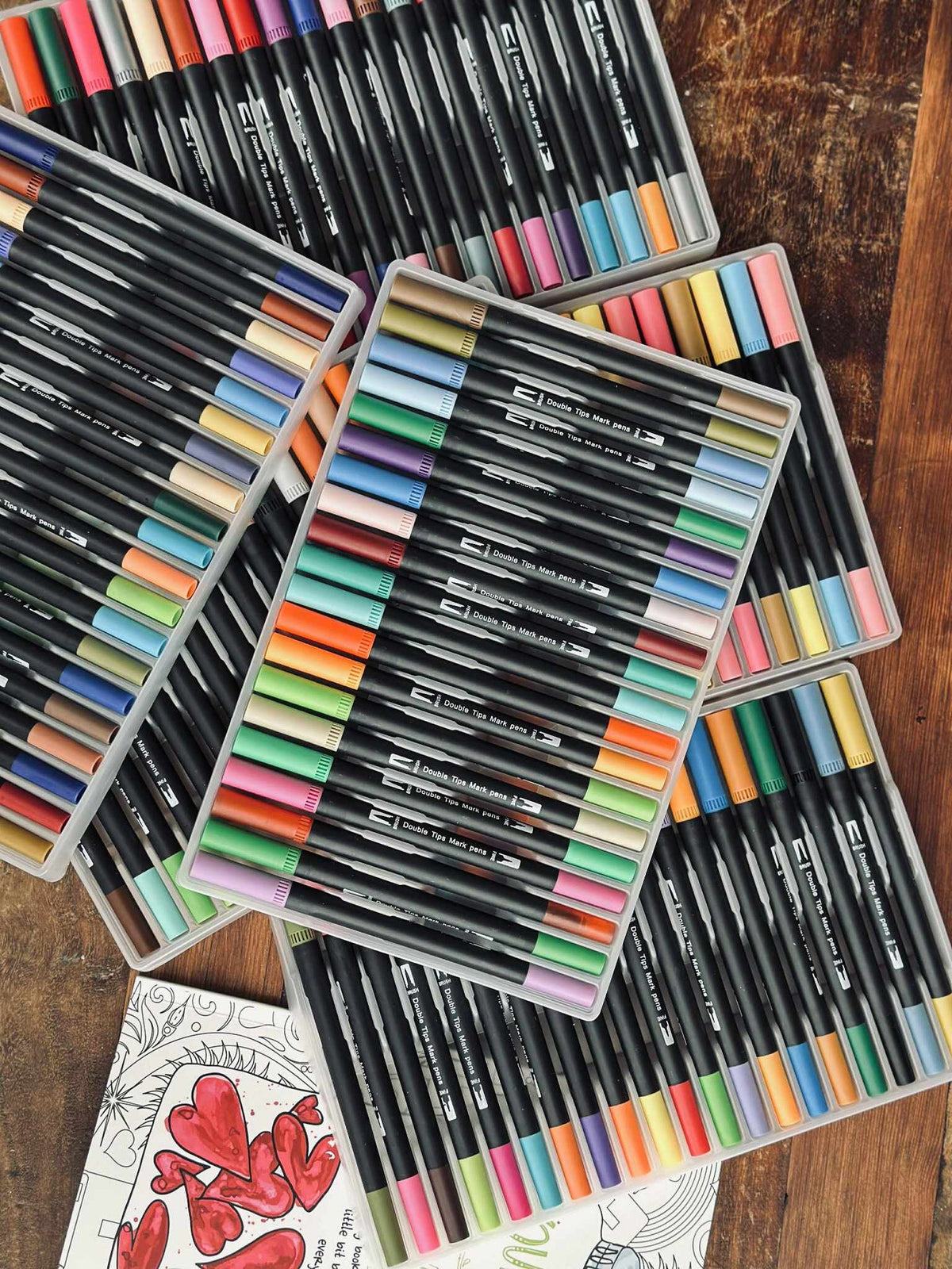 120 Dubbelsidiga Vattenbaserade Brushpennor