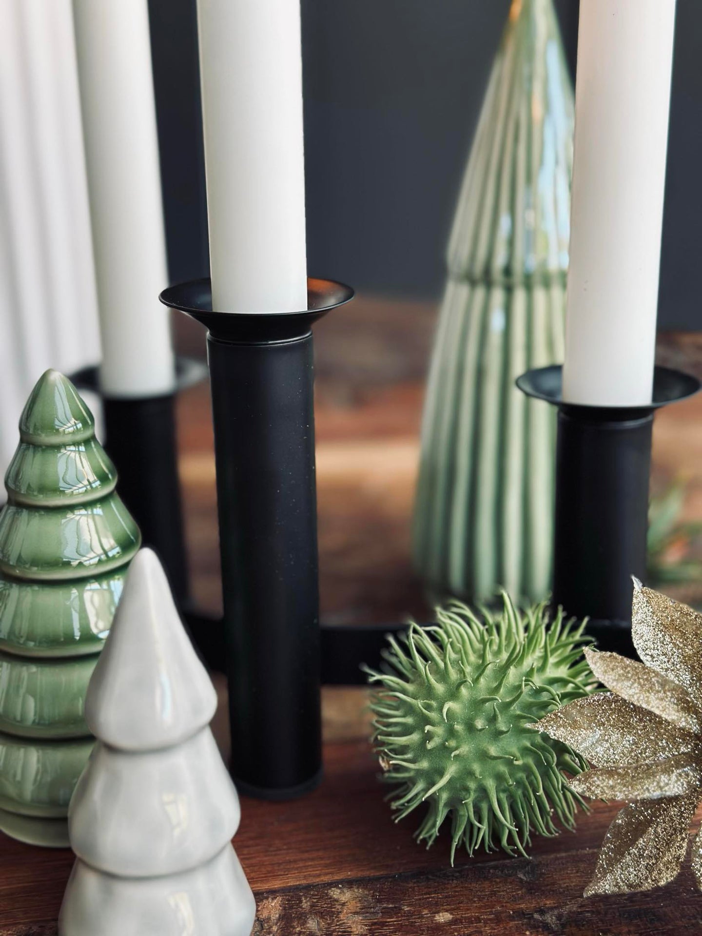 Adventsljusstake - Svart